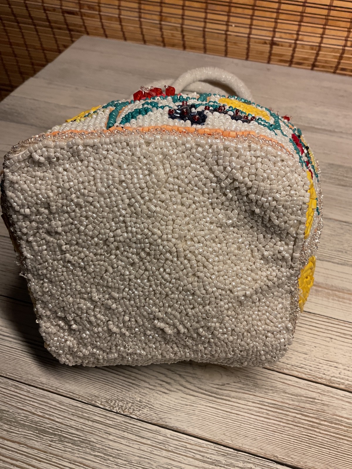 New Release Handcrafted in India Fruit Plaid Bucket Beaded Bag Viral TikTok
