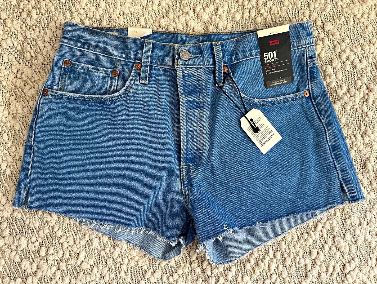 Levi’s Premium 501 Original Fit High-rise Women’s Shorts Size 30, 100% cotton