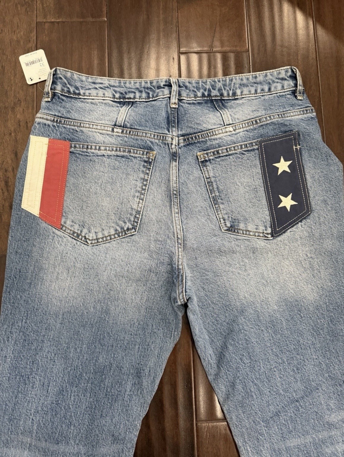 We The Free Betsy Flare Jeans Size 32 USA Flag Stars & Stripes