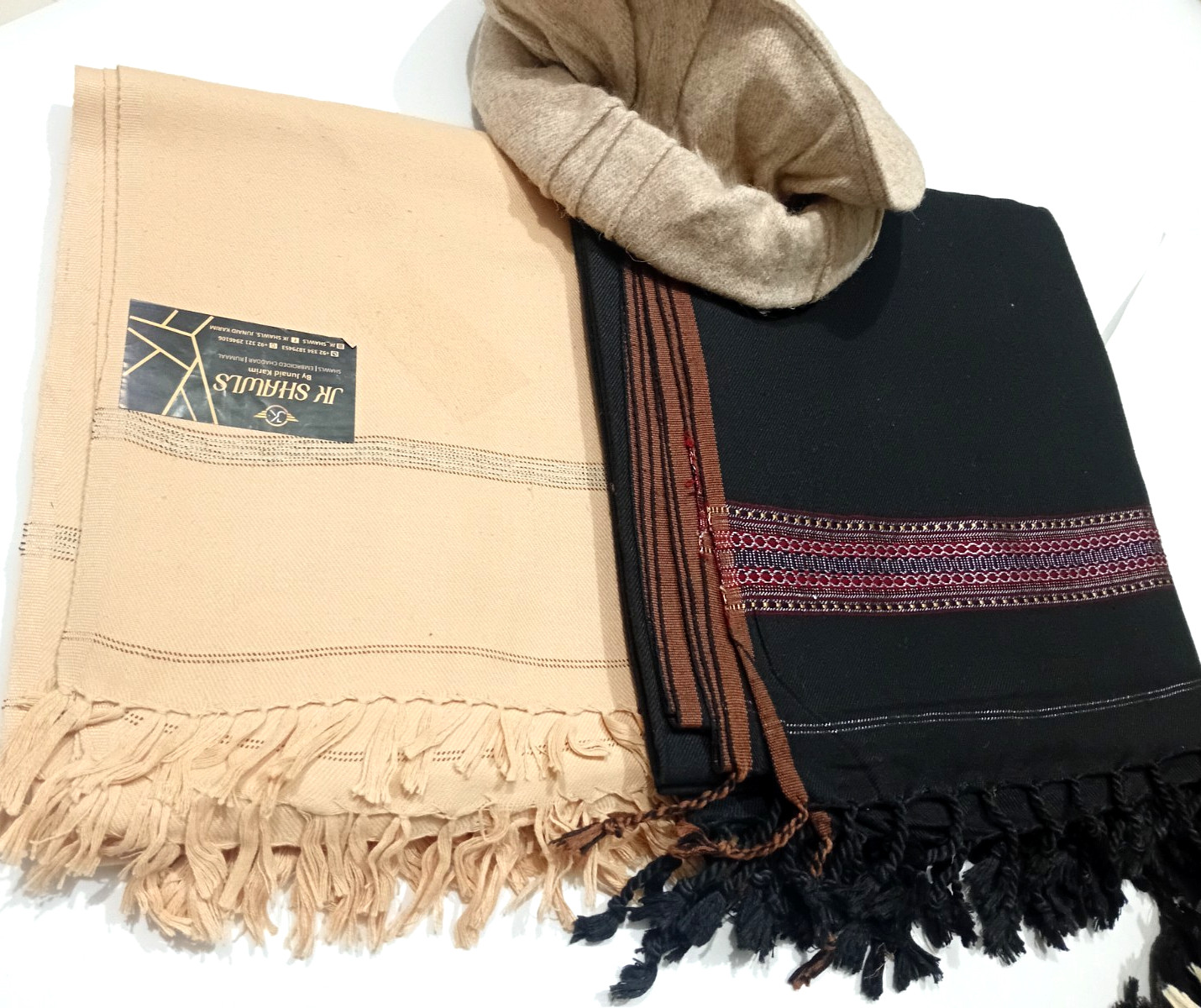 Afghan Patoo Blanket Shawl Topi Chitrali Pakol 100% Wool Cap Pakul Handmade Hat.