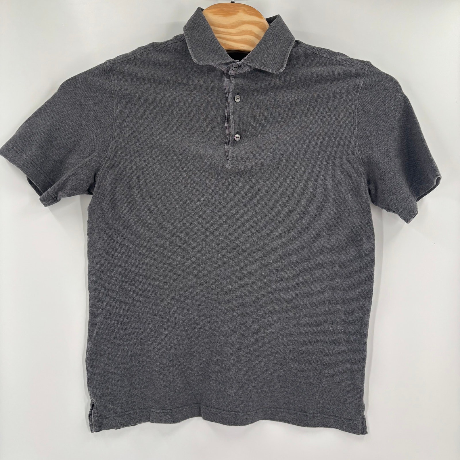 Loro Piana Mens XL Solid Gray Made in Italy Short Sleeve Polo Shirt