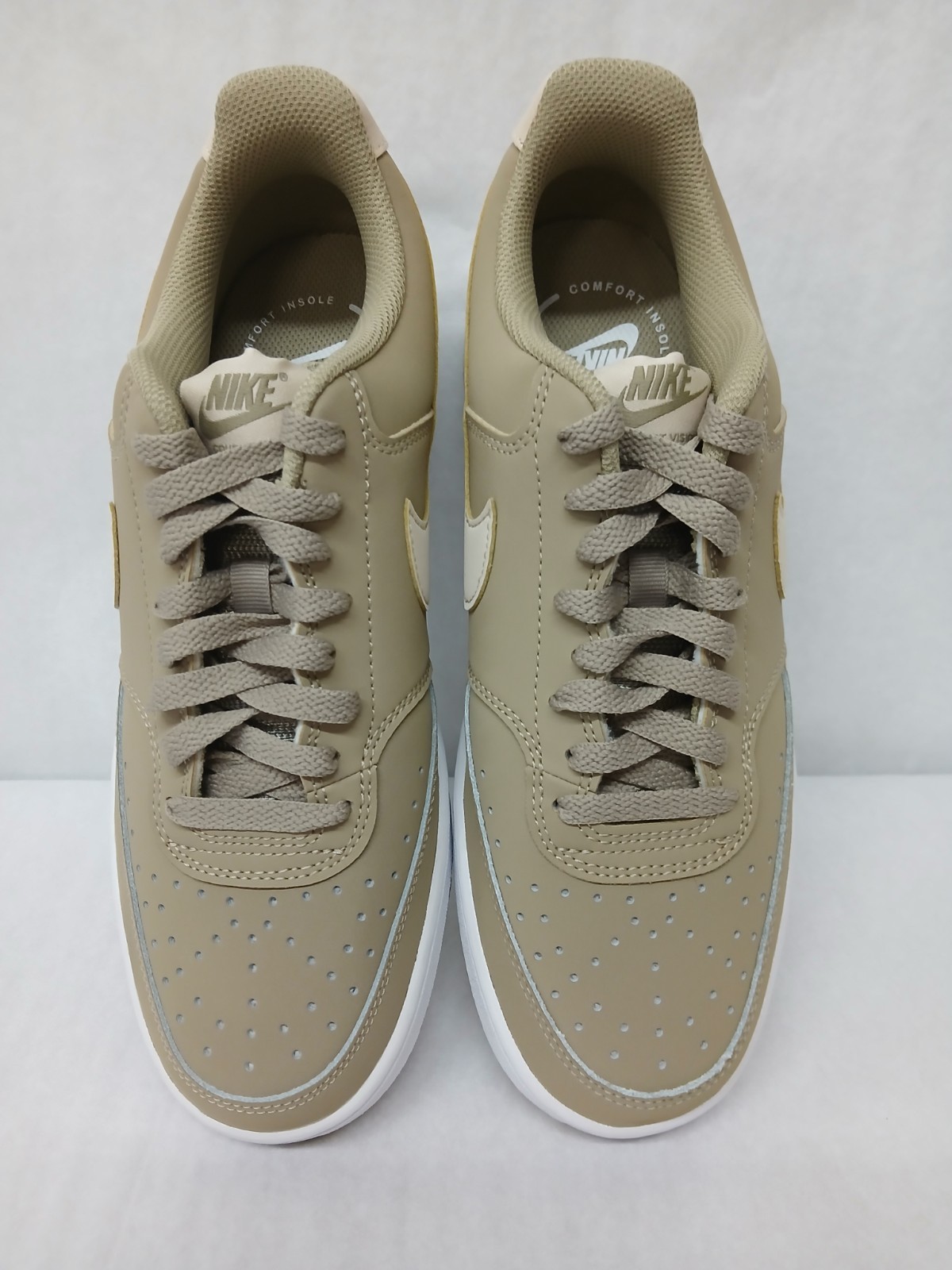 Nike Men’s Court Vision Low Casual Shoes HM6193-247 Khaki Saddrift White Sz 8.5