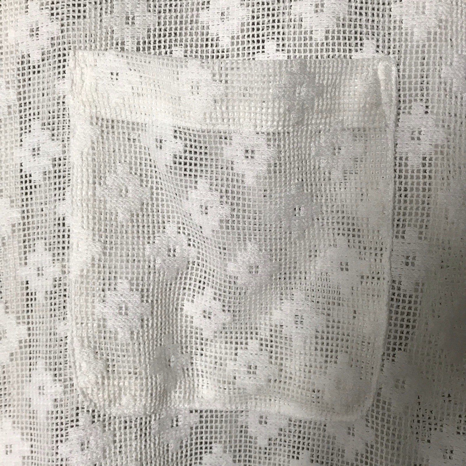 WESC WHITE SHEER GEOMETRIC PATTERN BUTTON FRONT SHIRT SHORT SLEEVE MENS LARGE