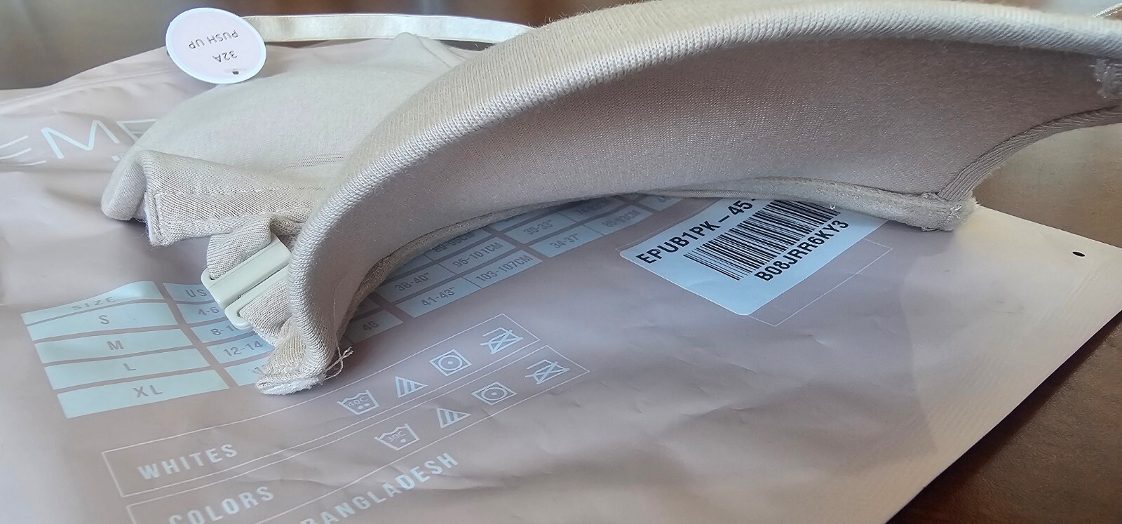 Emprella Everyday Comfortable Push Up Padded Bra T Back Wired Beige or Black