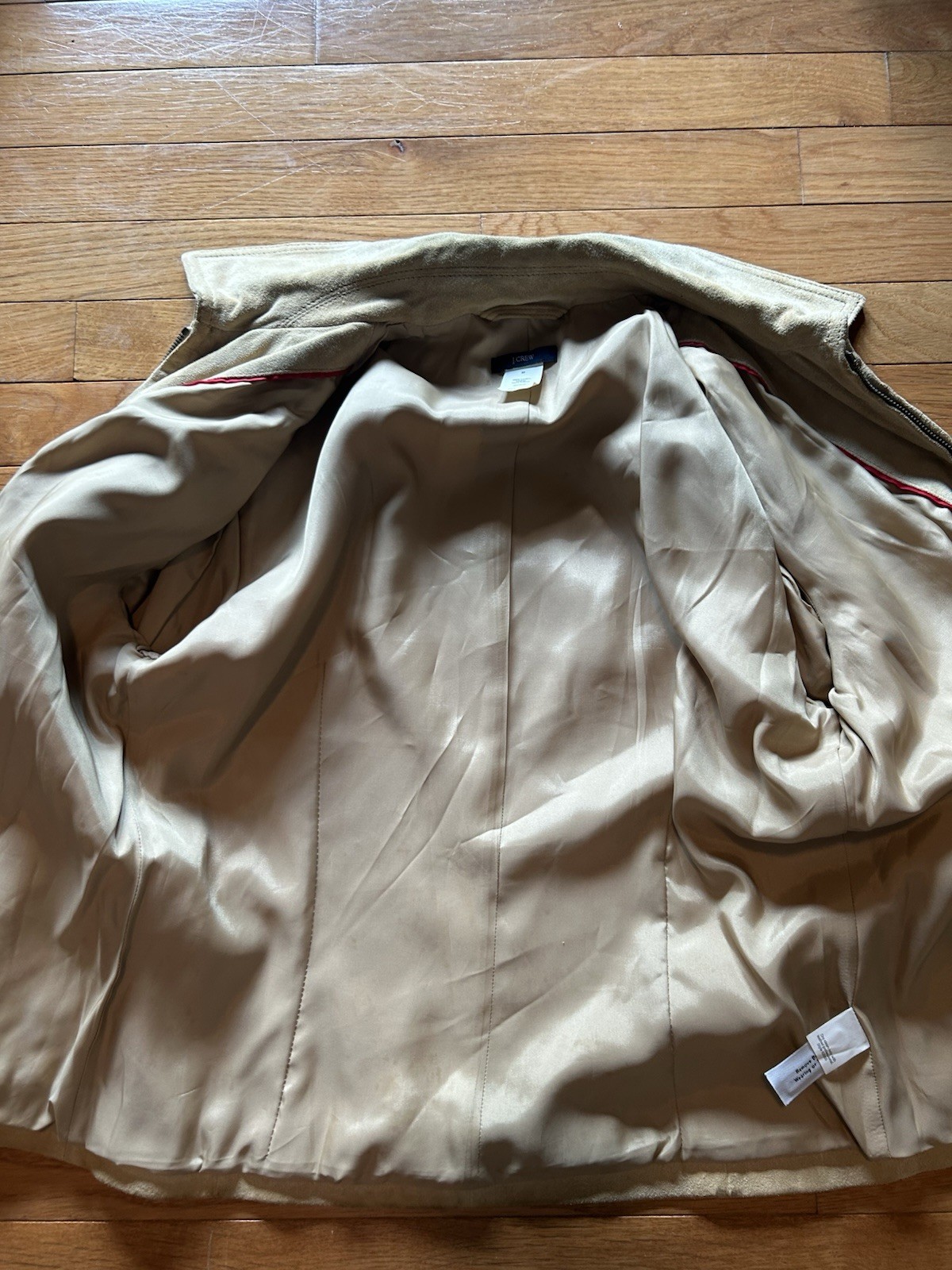 J.Crew Women’s Tan Suede Leather Jacket Coat Size M Zip Front
