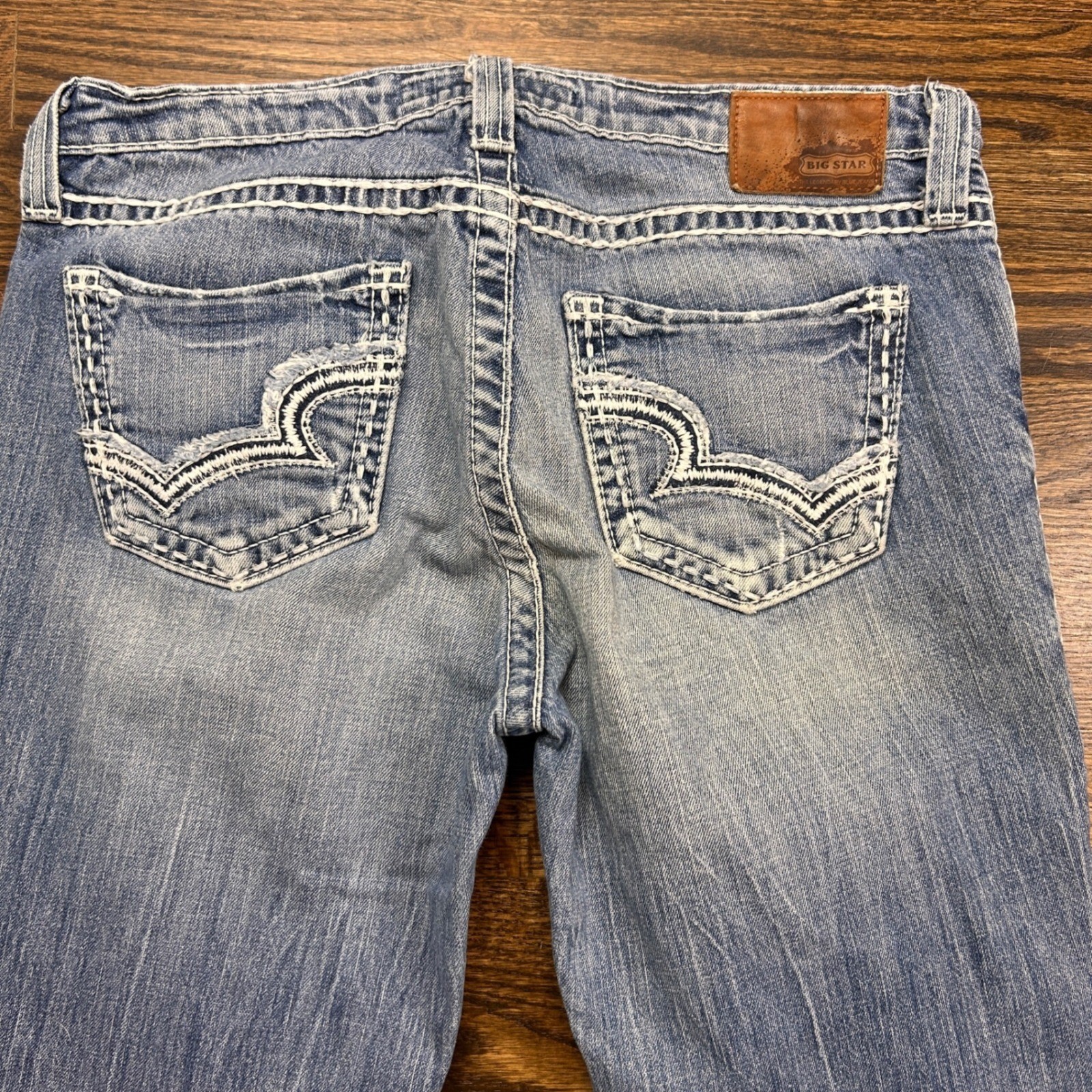 Big Star Maddie Bootcut Jeans Womens 31XL Medium Wash Distressed Western Rodeo
