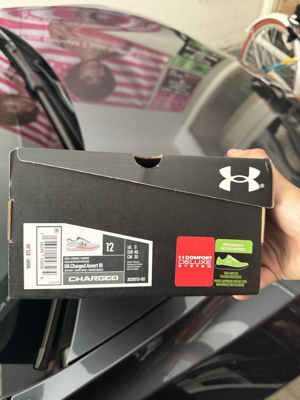Under Armour Charged Assert 10 Men’s Low Top Lace Up Mesh Sneakers 3026175-101