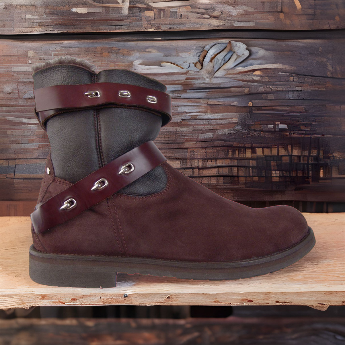 CESARE PACIOTTI FASHION SHEARLING SUEDE BOOTS US 11 ITALIAN DESIGNER MENS SHOES