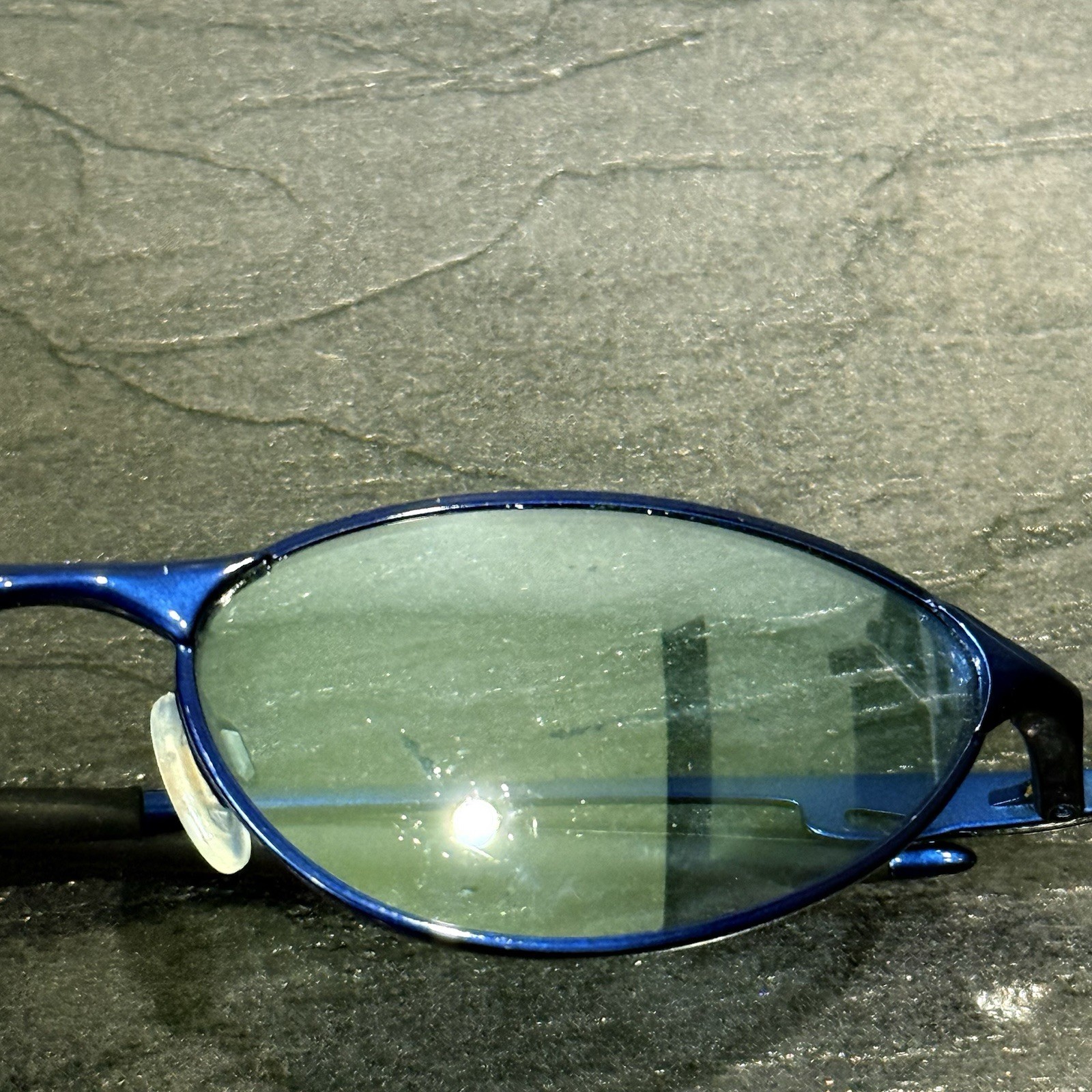 OAKLEY Teaspoon Rare Blue Sunglasses Authentic Fair Condition See Pictures