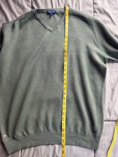 Peter Millar Crown Crafted Men’s V-Neck Cotton Lyocell Nylon Silk Sweater XL