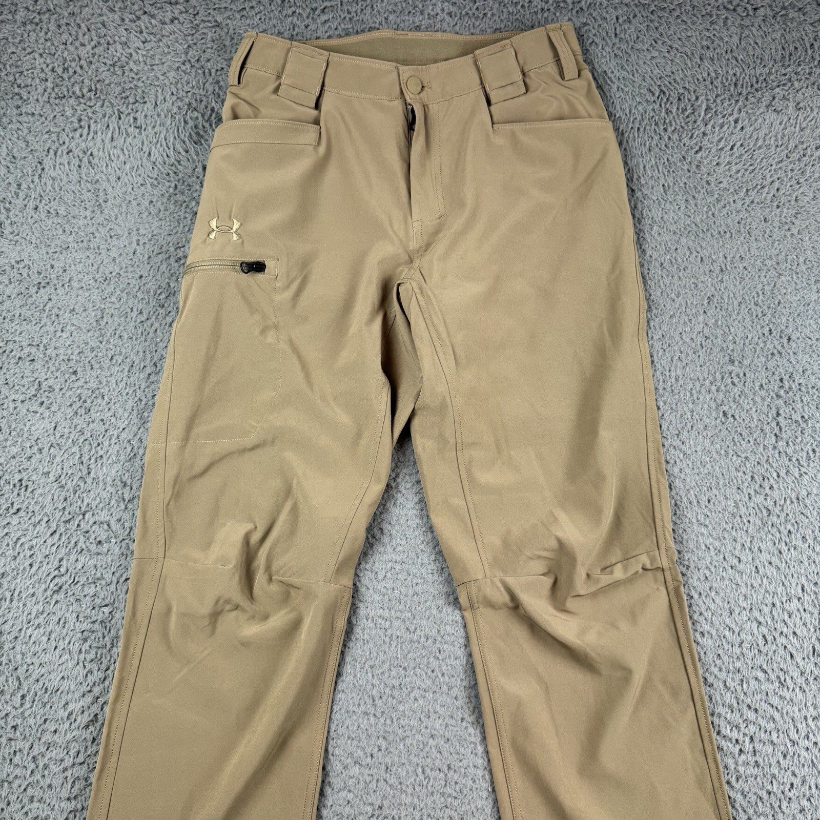 Under Armour Storm Pants Mens 30×32 Cargo Tactical Loose Khaki Logo Outdoor Hike