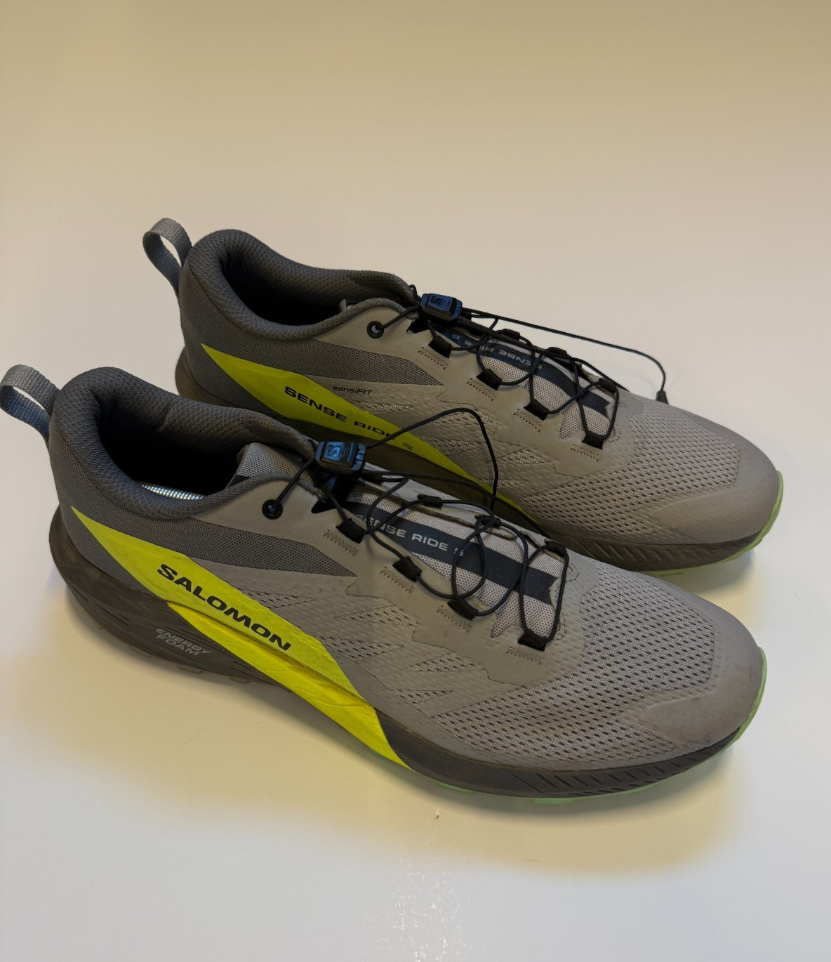 Size 13 – Salomon Sense Ride 5 Alloy/Quiet Shade/Safety Yellow