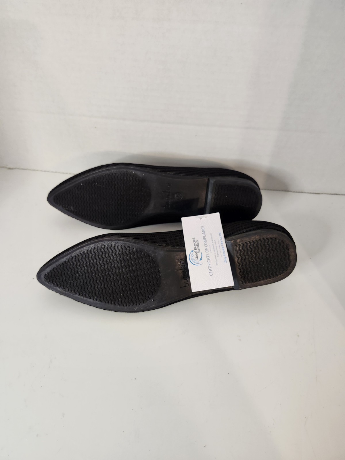 Burudani Black Knit Flats Women’s Size 7.5 Comfort Slip-On Shoes