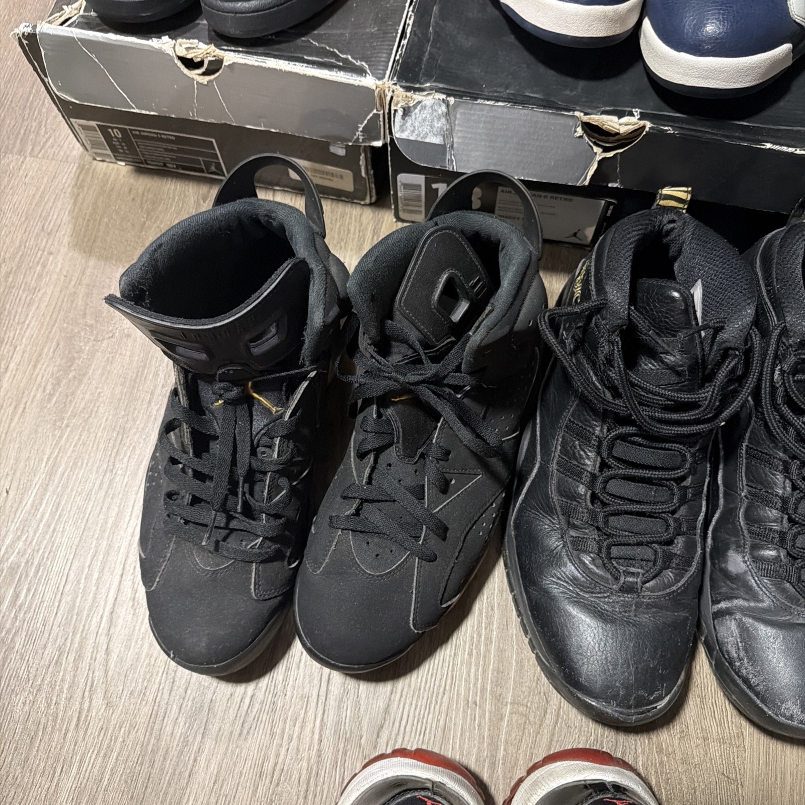 Air Jordan Bundle Lot 10 Pairs For Restoration Vintage OG Box Sizes 10-14 Bred