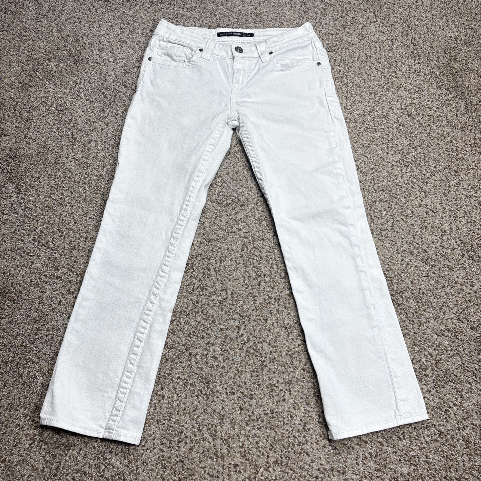 Big Star Rikki Jeans White With Embellished Back Pockets Women’s 26 Fits 27 X 27