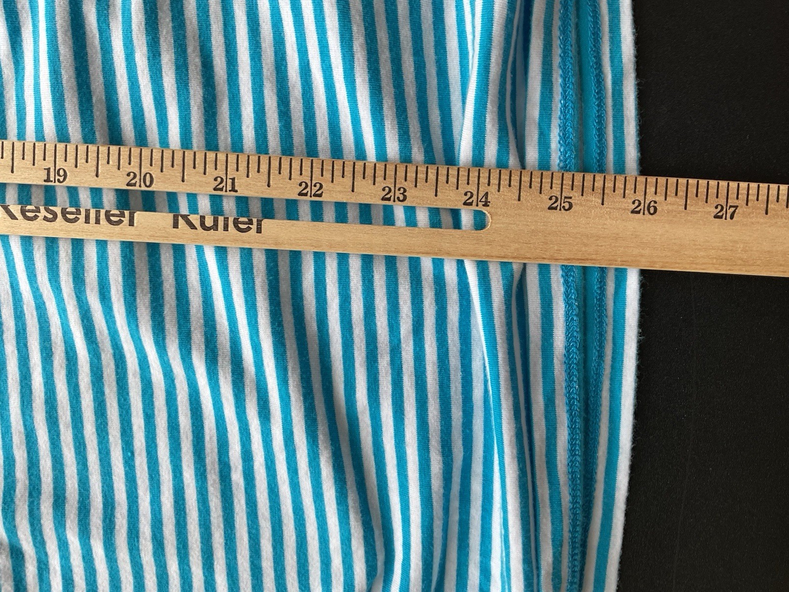 Michael Kors Turquoise And White Striped Tunic Long Slvs Zipper Up One Side PL