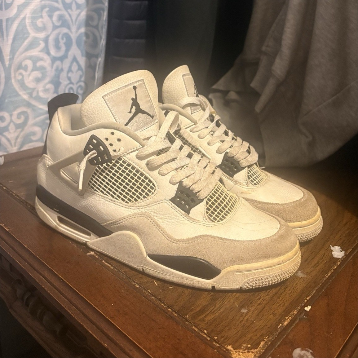 Jordan Air Jordan 4 White Black Mid Top Athletic Sneaker