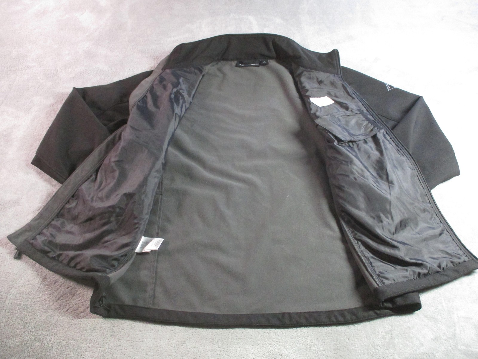 DRI DUCK Jacket Mens XL Black Polyester Softshell CAT Logo Workwear Windbreaker
