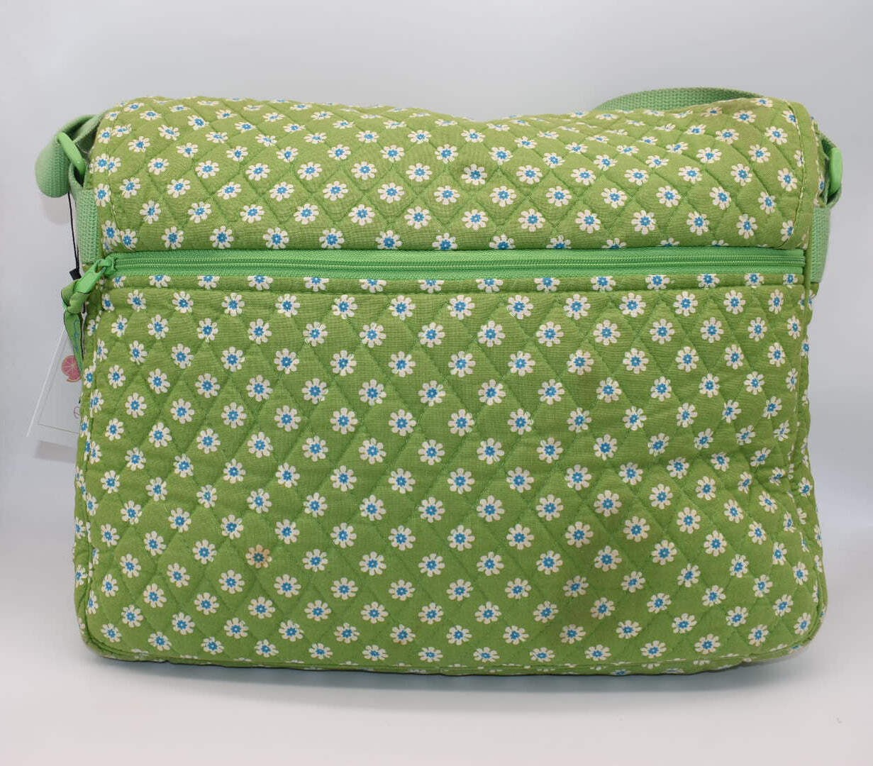 Vera Bradley Commuter Laptop Messenger Bag in “Apple Green” Pattern
