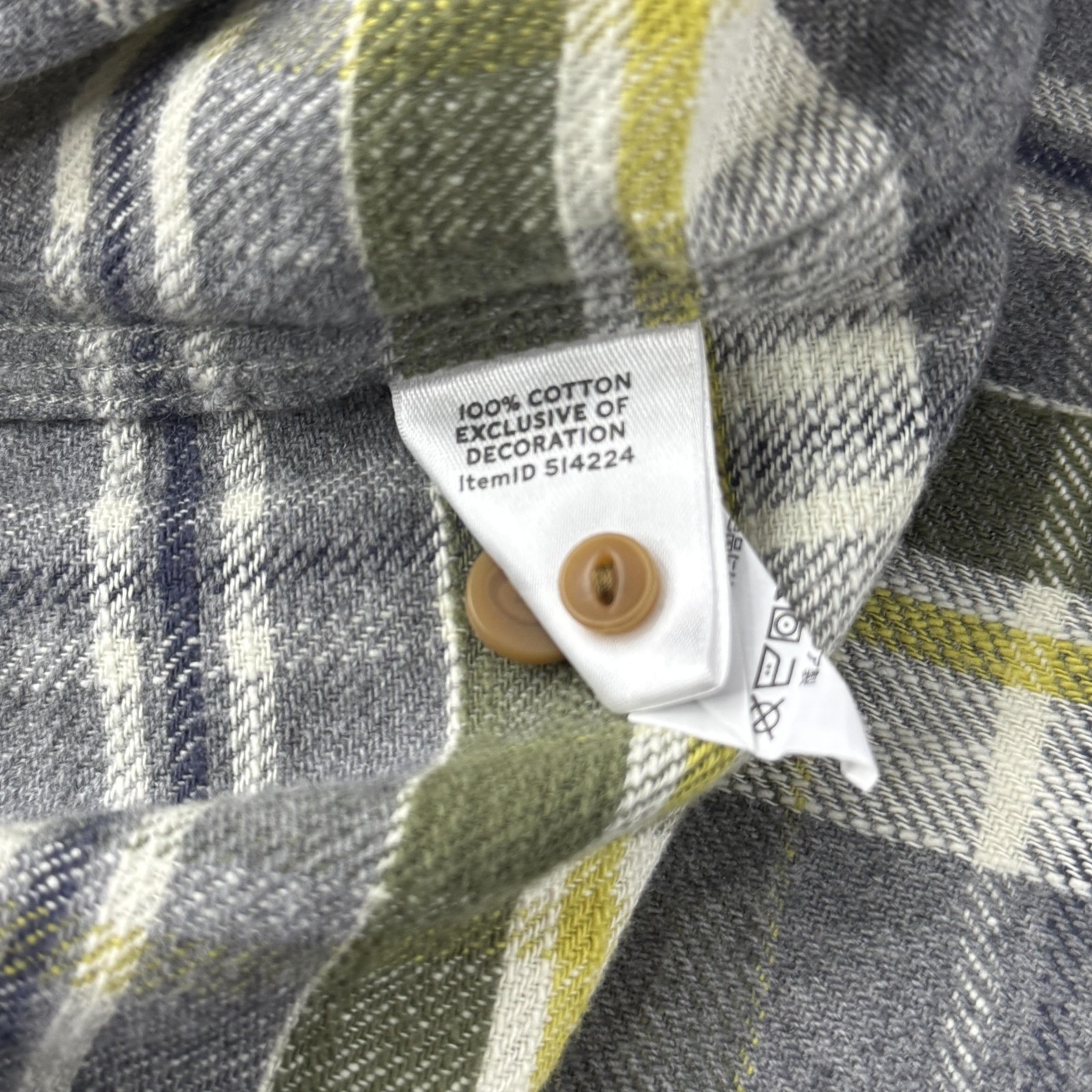 LL Bean Signature Shirt Mens 2XL Gray Green Plaid Flannel Slim Fit Heritage