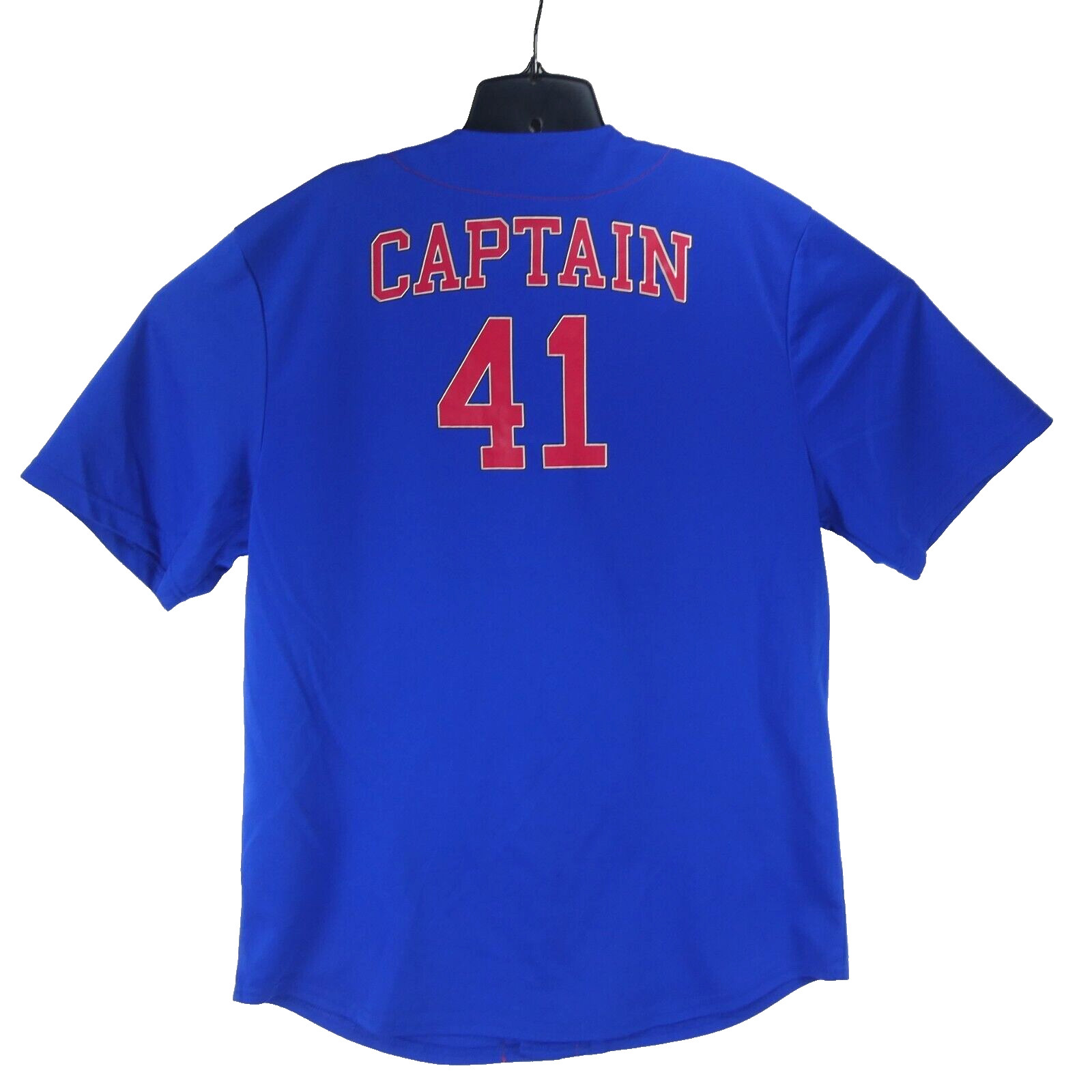 Marvel Captain America Men’s Blue Size Large (42/44) Baseball Jersey #41
