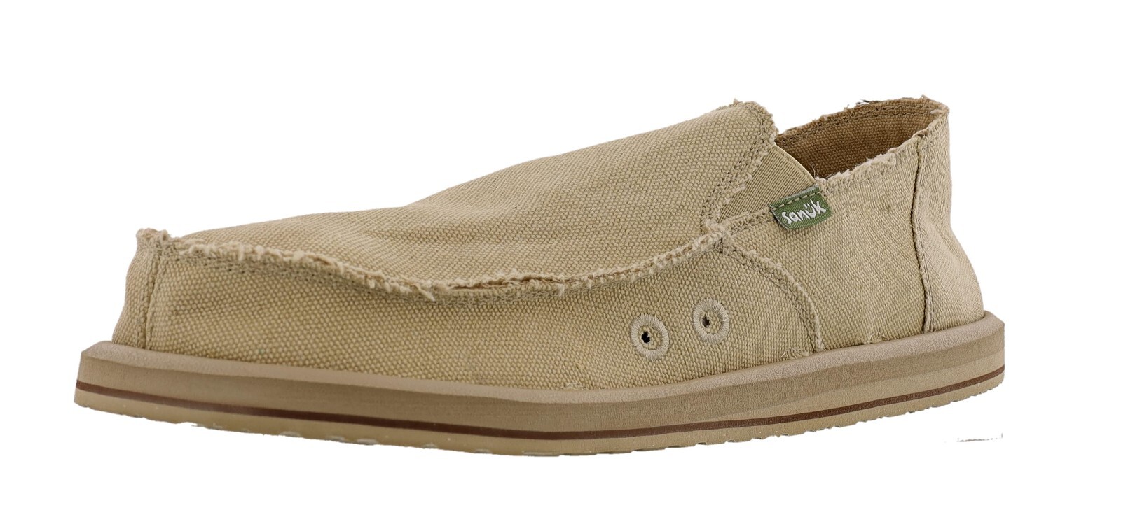 SANUK MEN’S VAGABOND SIDEWALK SURFER KHAKI LOAFER SHOES