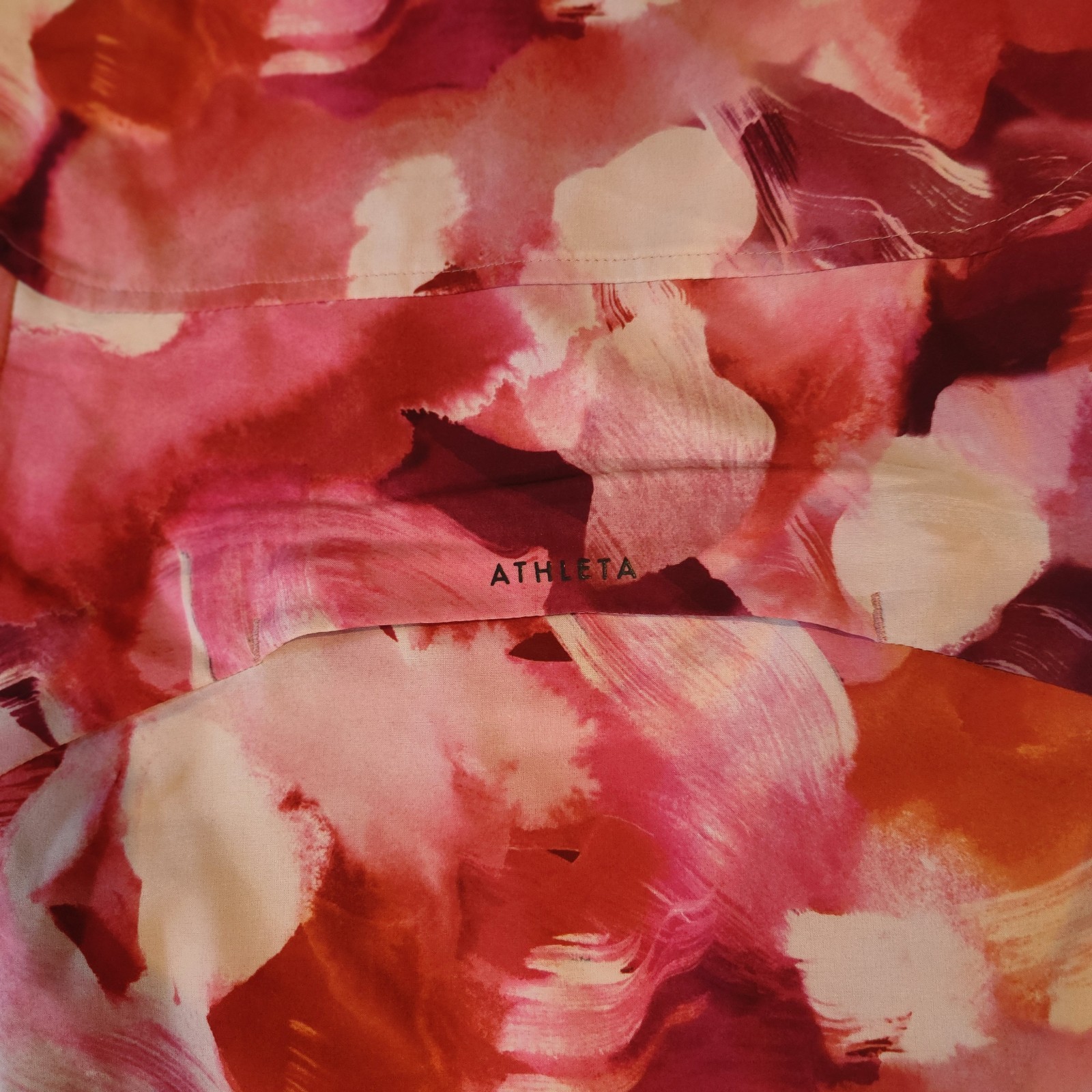 Athleta Run With It Printed Jacket Women Medium Full Zip Pink Floral Watercolor