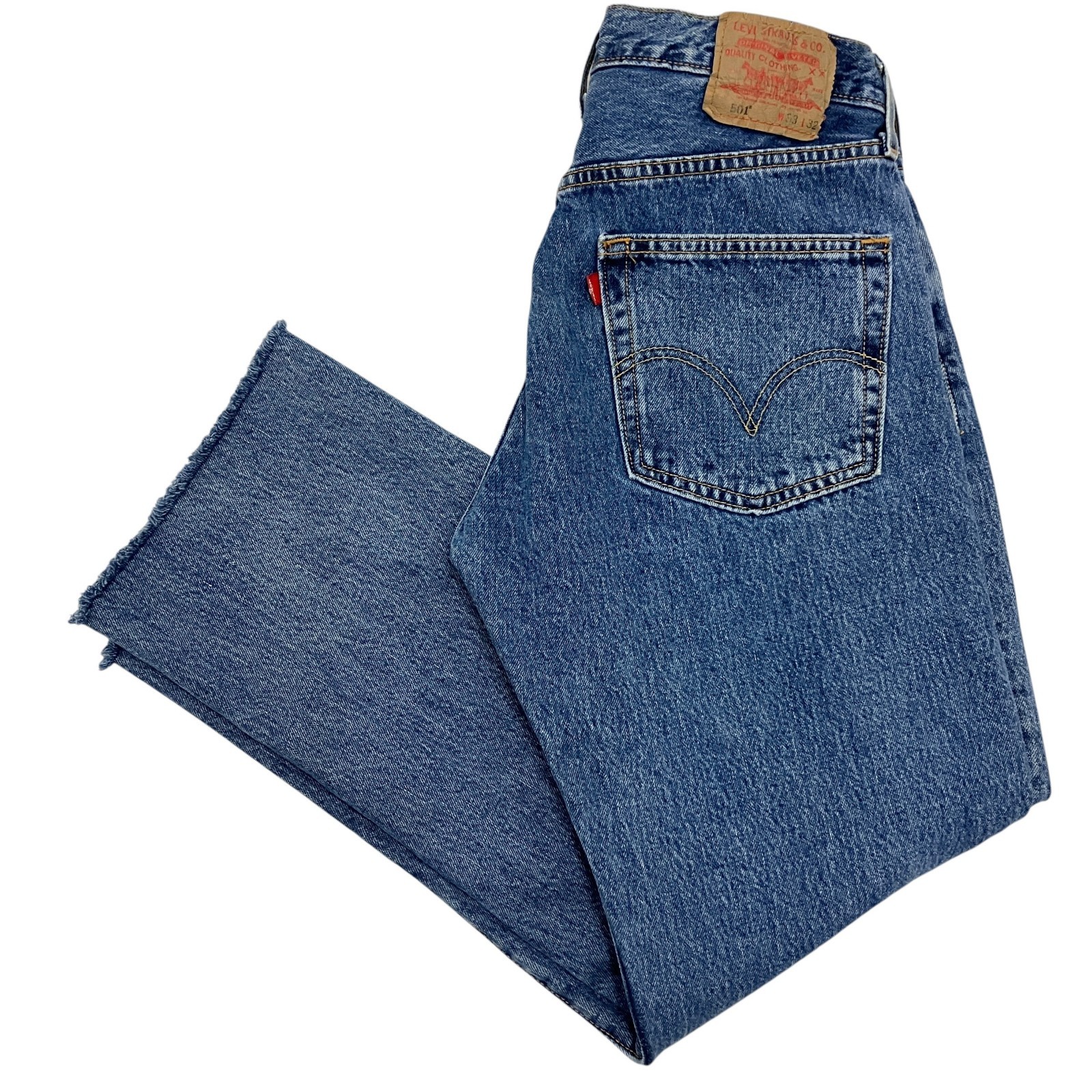 Vintage 2003 Levi’s 501 Jeans W31 L28 Blue Denim Straight Leg Button Fly
