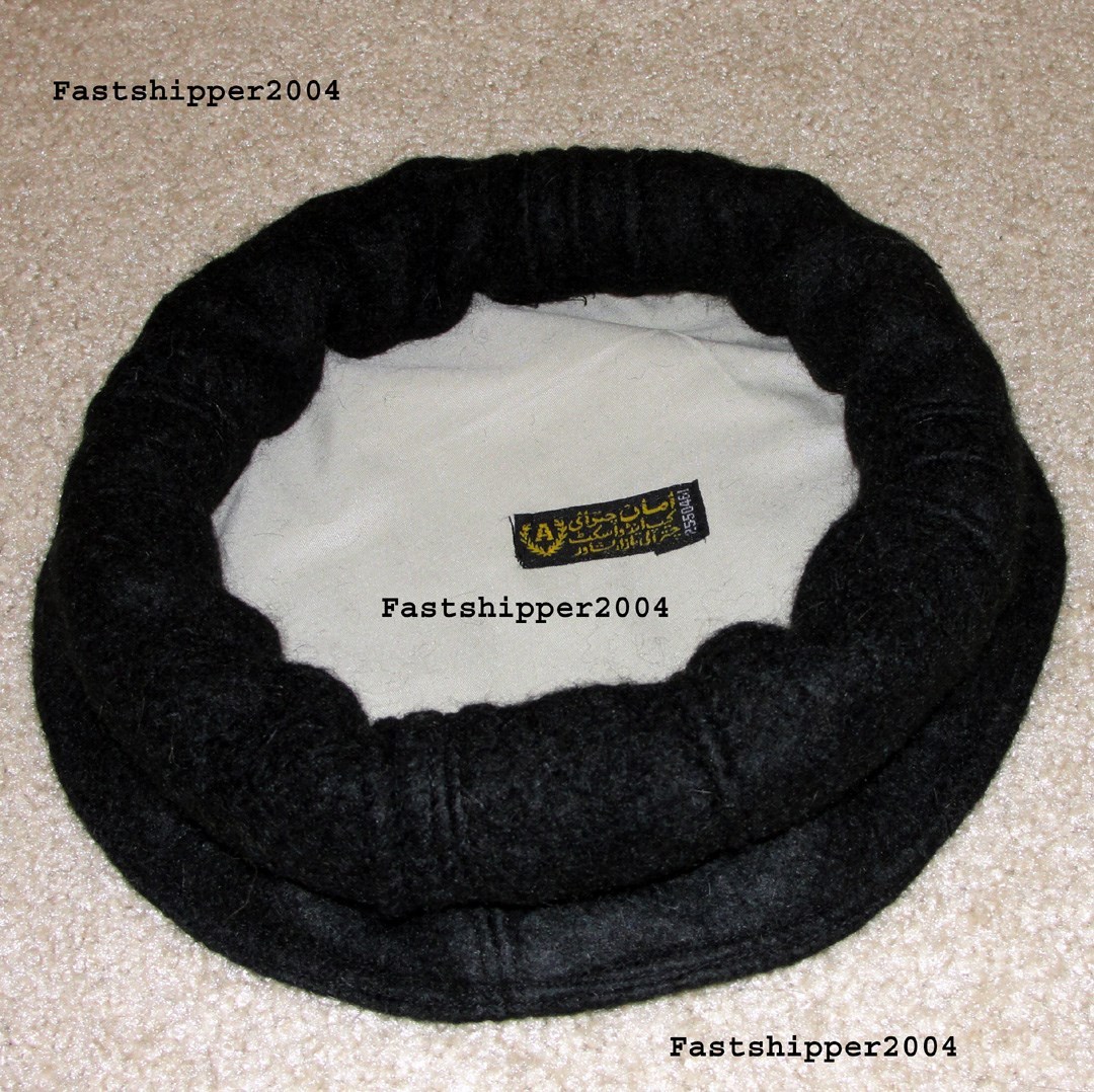 Thick Black Afghan Hat Pakol 100% Wool Afghanistan Warn Winter Hat Woolen Beret