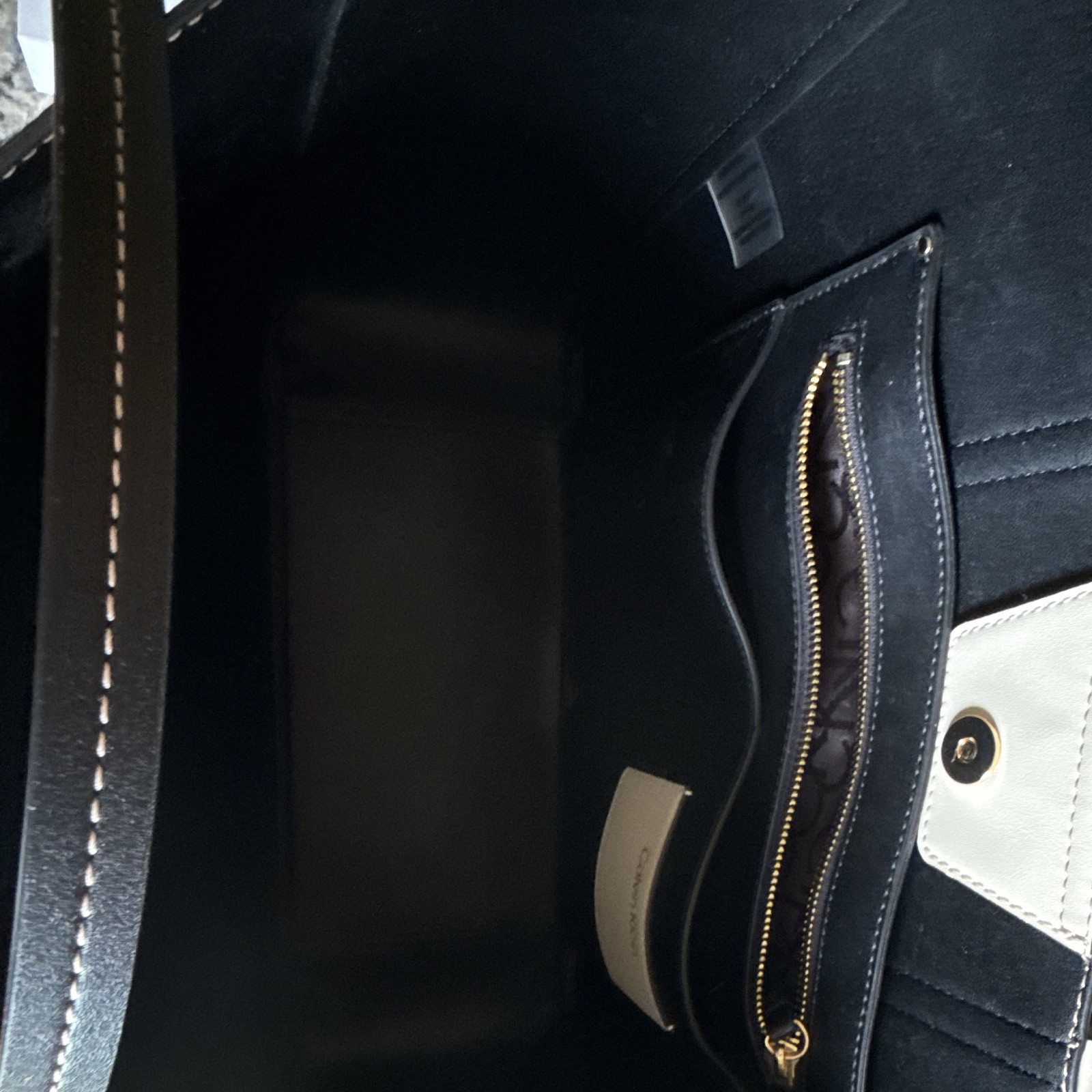Calvin Klein Women’s Monogram Tote Bag Brown Black Large w/ Detachable Strap