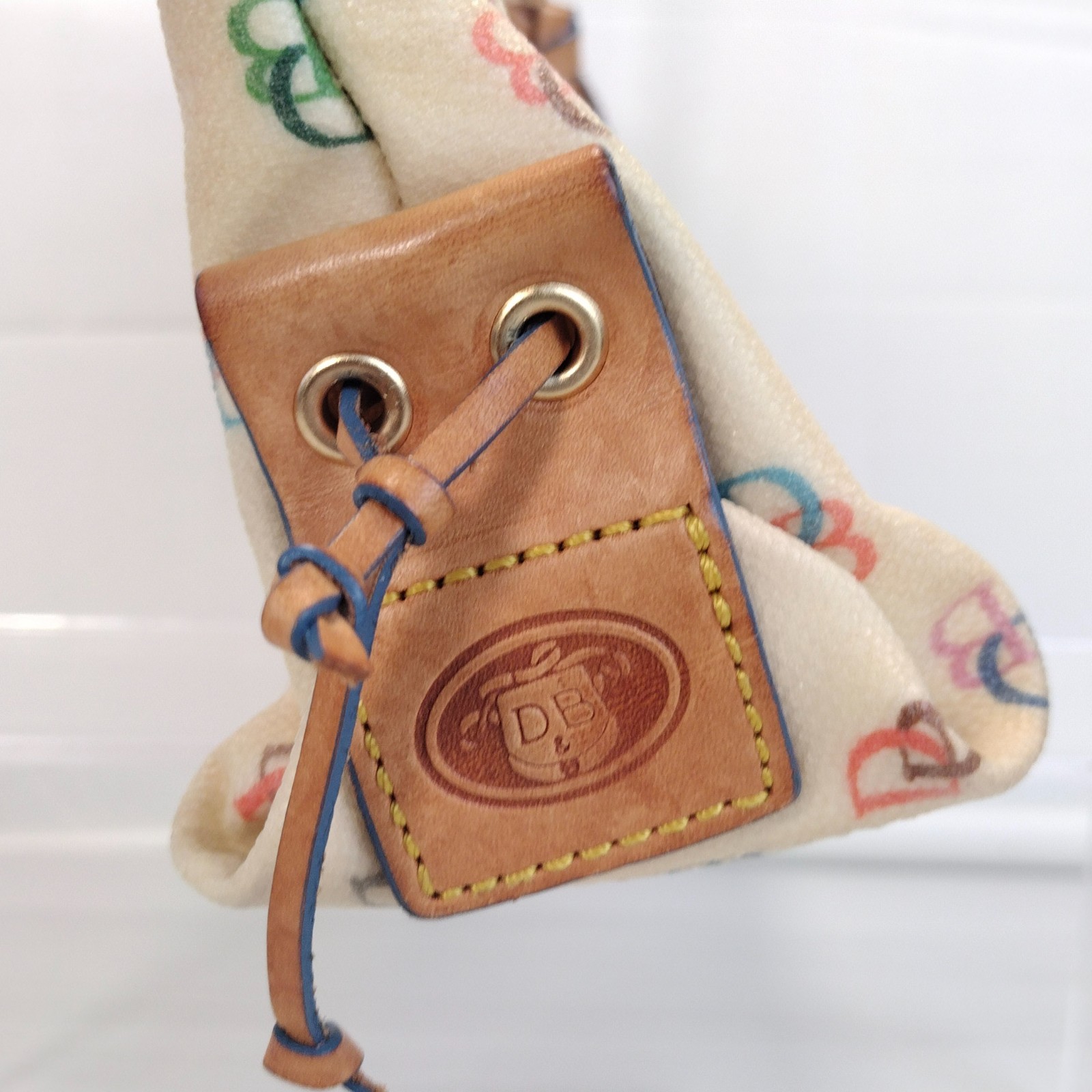 Y2K Vintage Dooney & Bourke Multi Color DB Rainbow Logo Tassel Satchel Purse