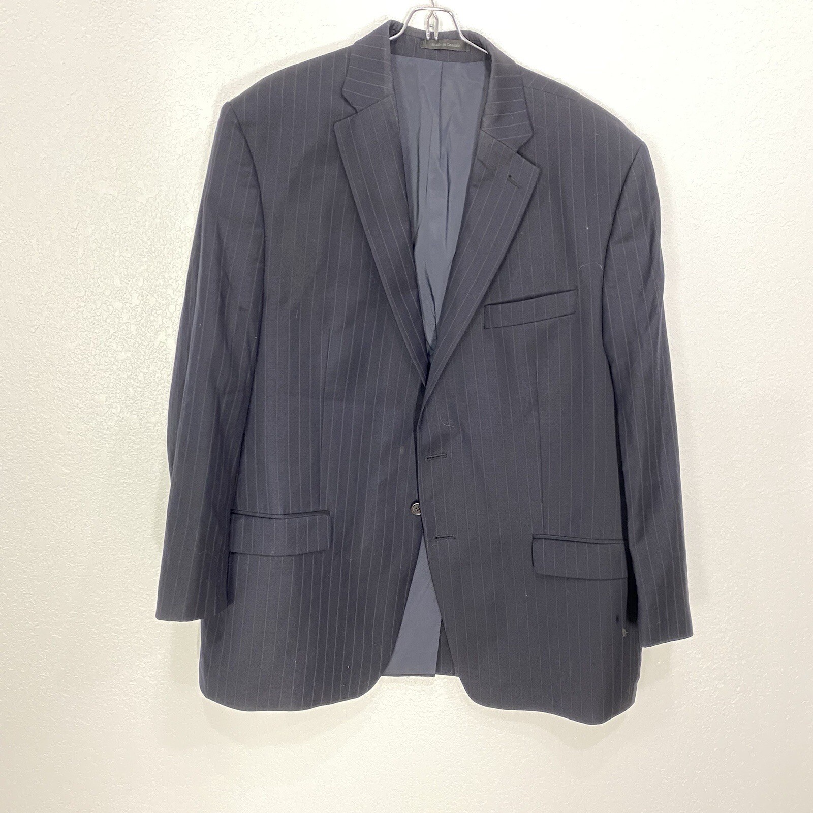 Lauren Ralph Lauren Wool Blue Stripped Blazer Mens Size 46R Formal Basic Jacket