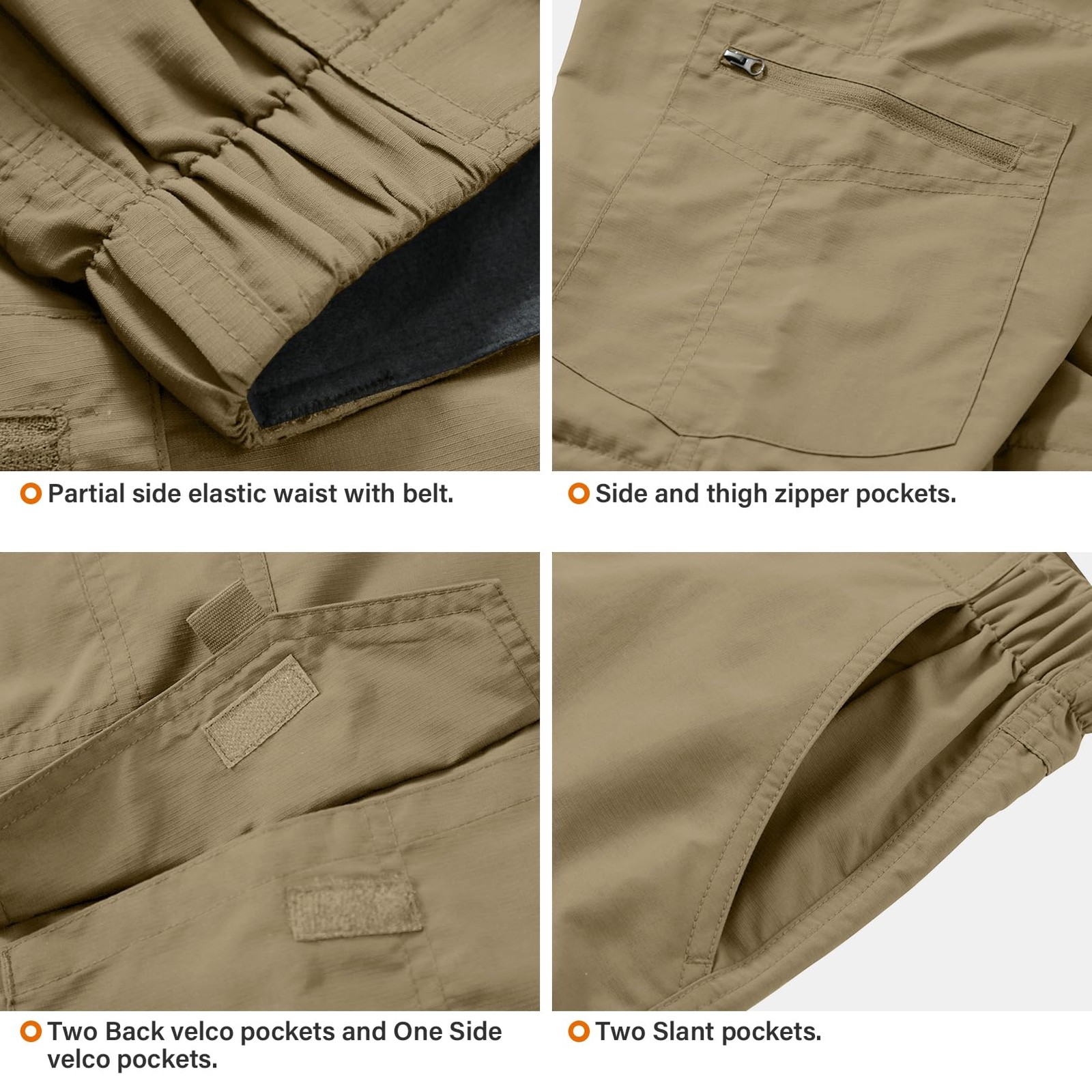 Men’s Quick Dry Hiking Pants UPF 50 Travel Fishing Safari Cargo Boy Scout 38