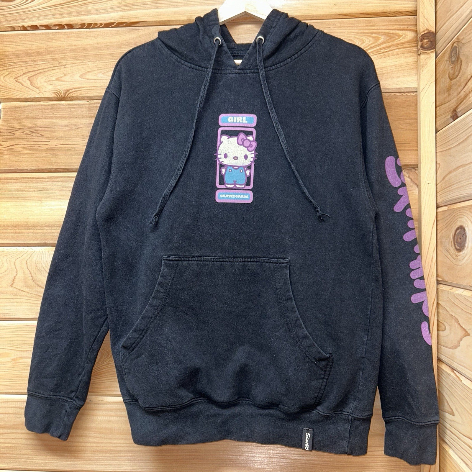 Girl Skateboards X Sanrio Hello Kitty Black Hoodie Sweatshirt Size S