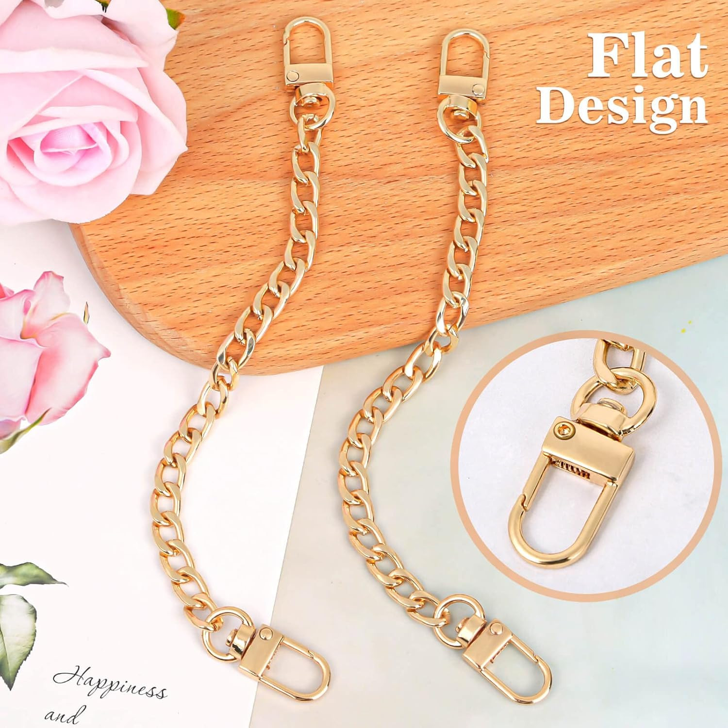 Gold Purse Chain Extender Set, 2PCS Short Strap for Crossbody Bags