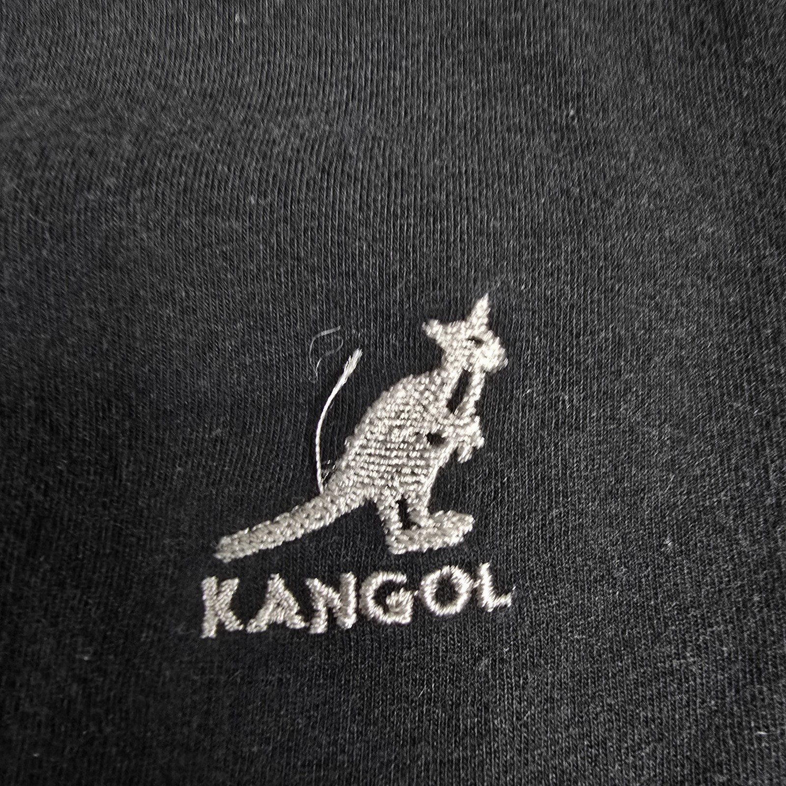 Kangol Long Sleeve T-Shirt Mens Black Logo Cotton Stretch Classic Fit Medium
