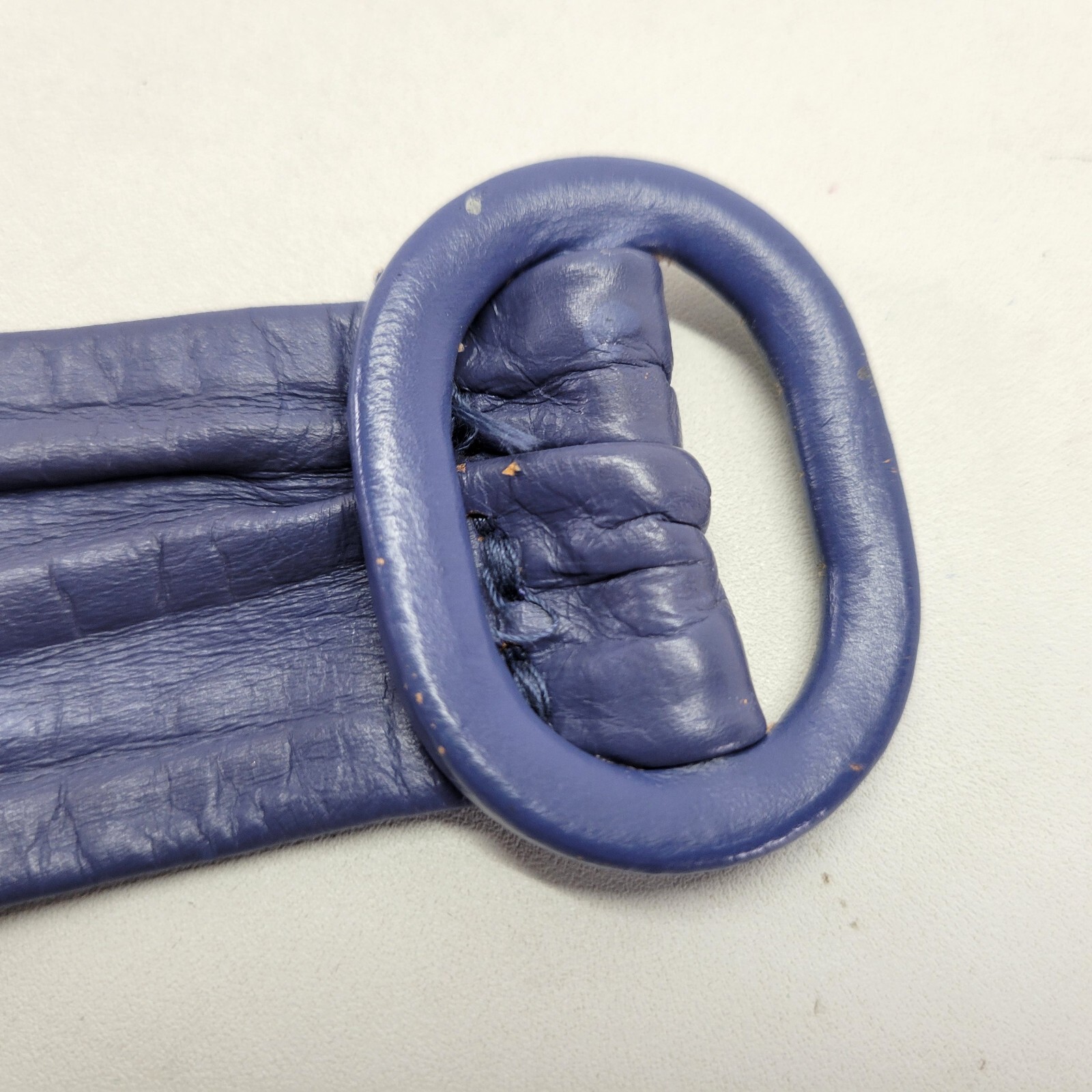 Vintage Leather Belt 30 32 34 Cornflower Blue