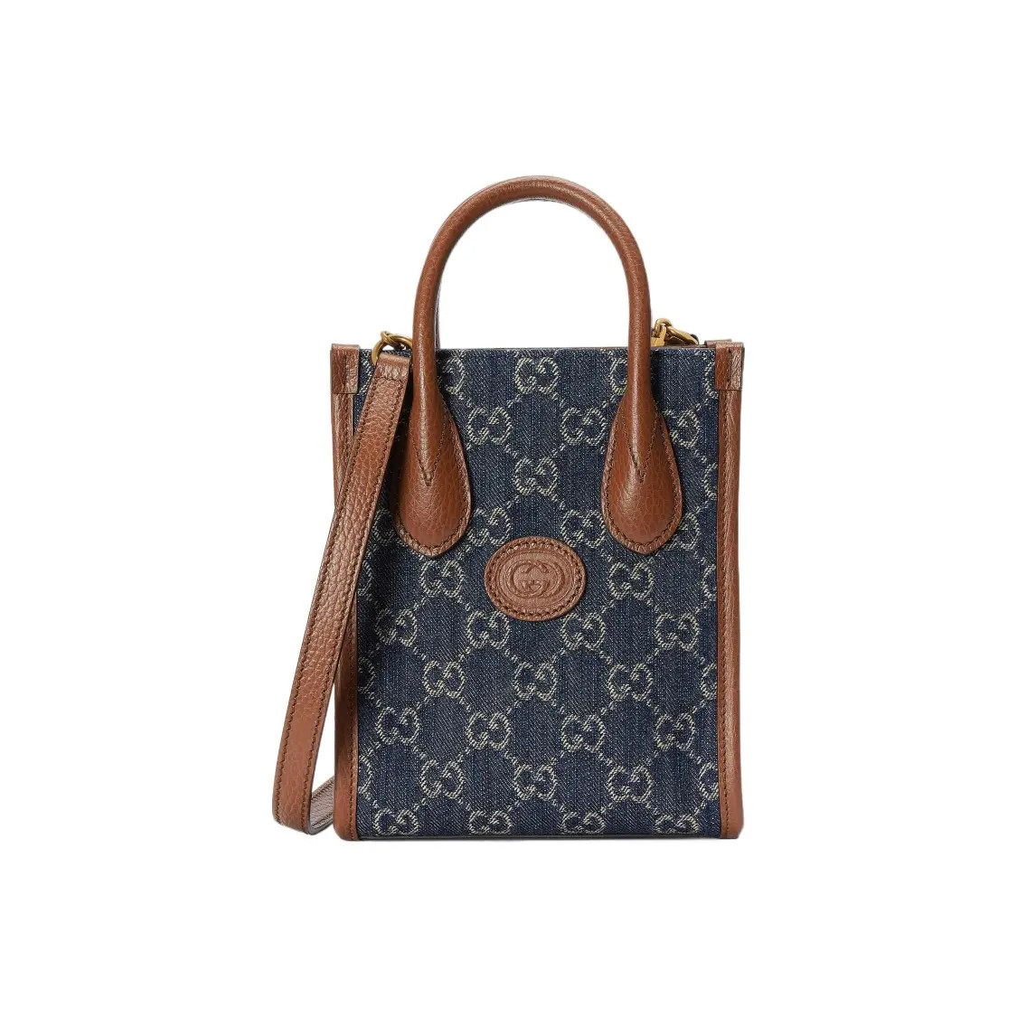 GUCCI Vintage Logo Tote Bag Shopping Bag Handbag Mini Unisex 6.2×2.7×7.8 in