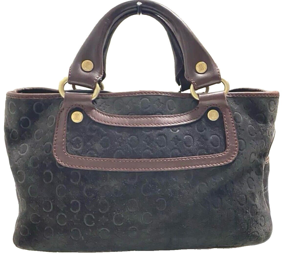 Authentic CELINE Macadam Boogie Bag Suede Leather Tote Bag