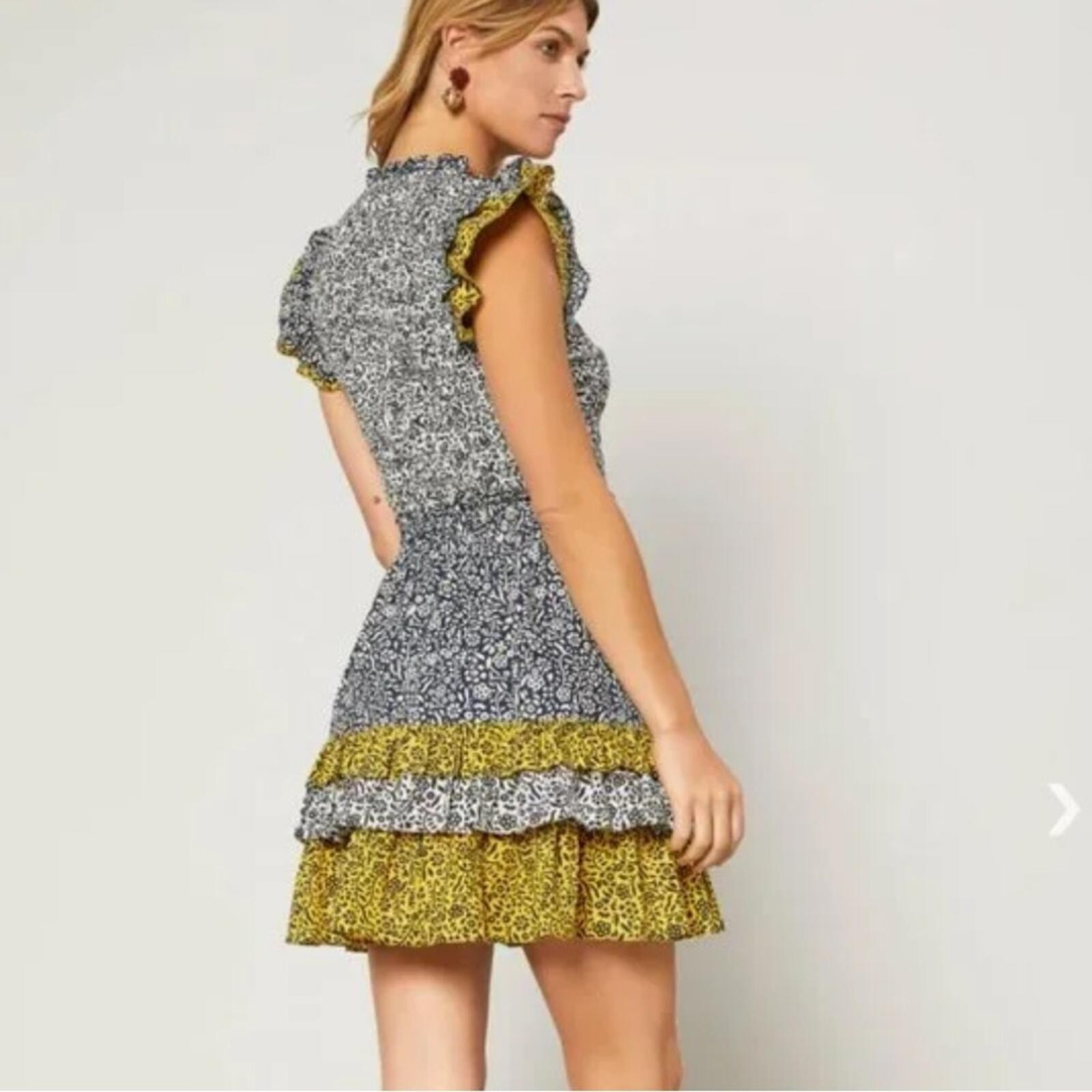Current Air Los Angeles Floral Ruffle Mini Dress | Size Small