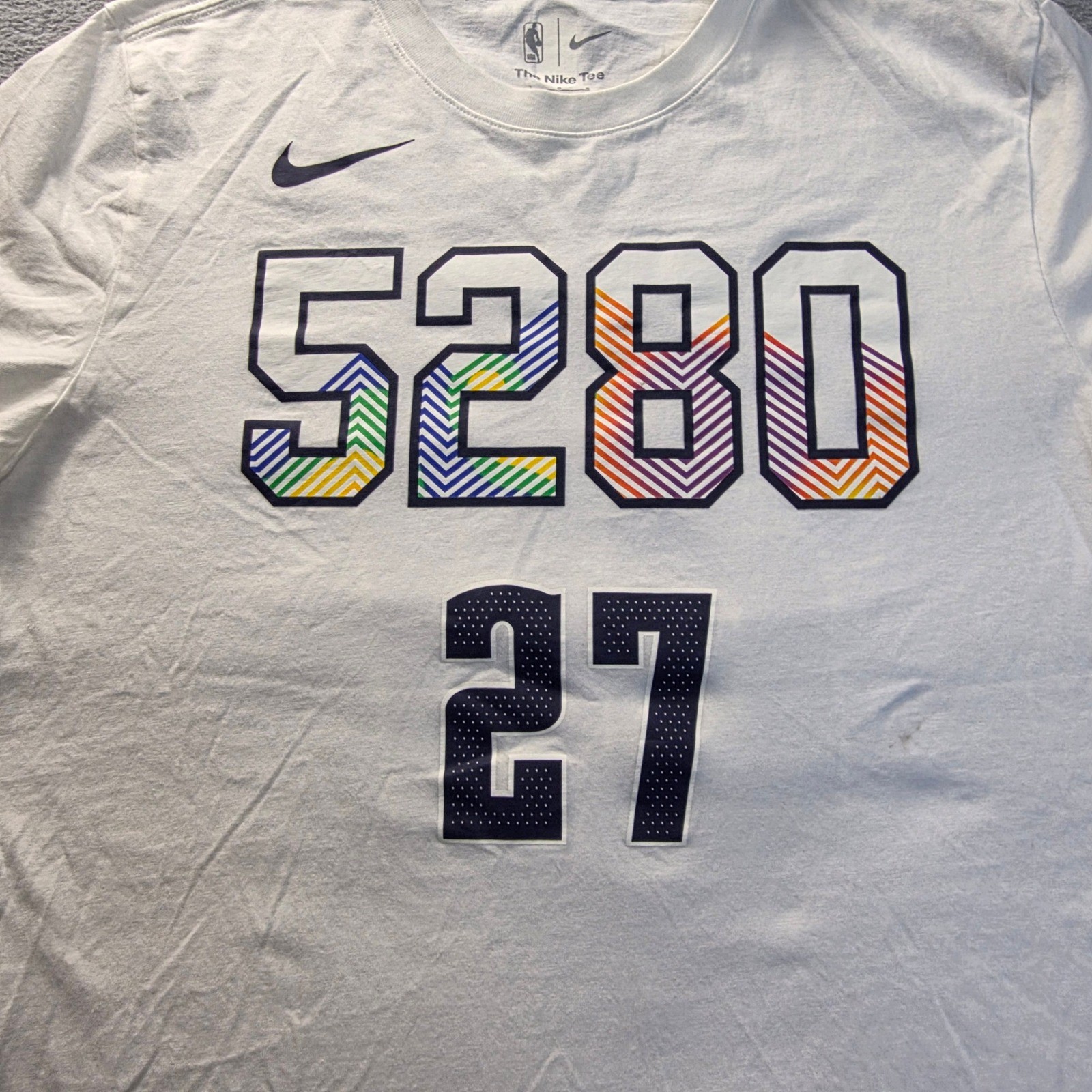 Denver Nuggets Jamal Murray 27 Nike 5280 City Edition Shirt Mens Large White NBA