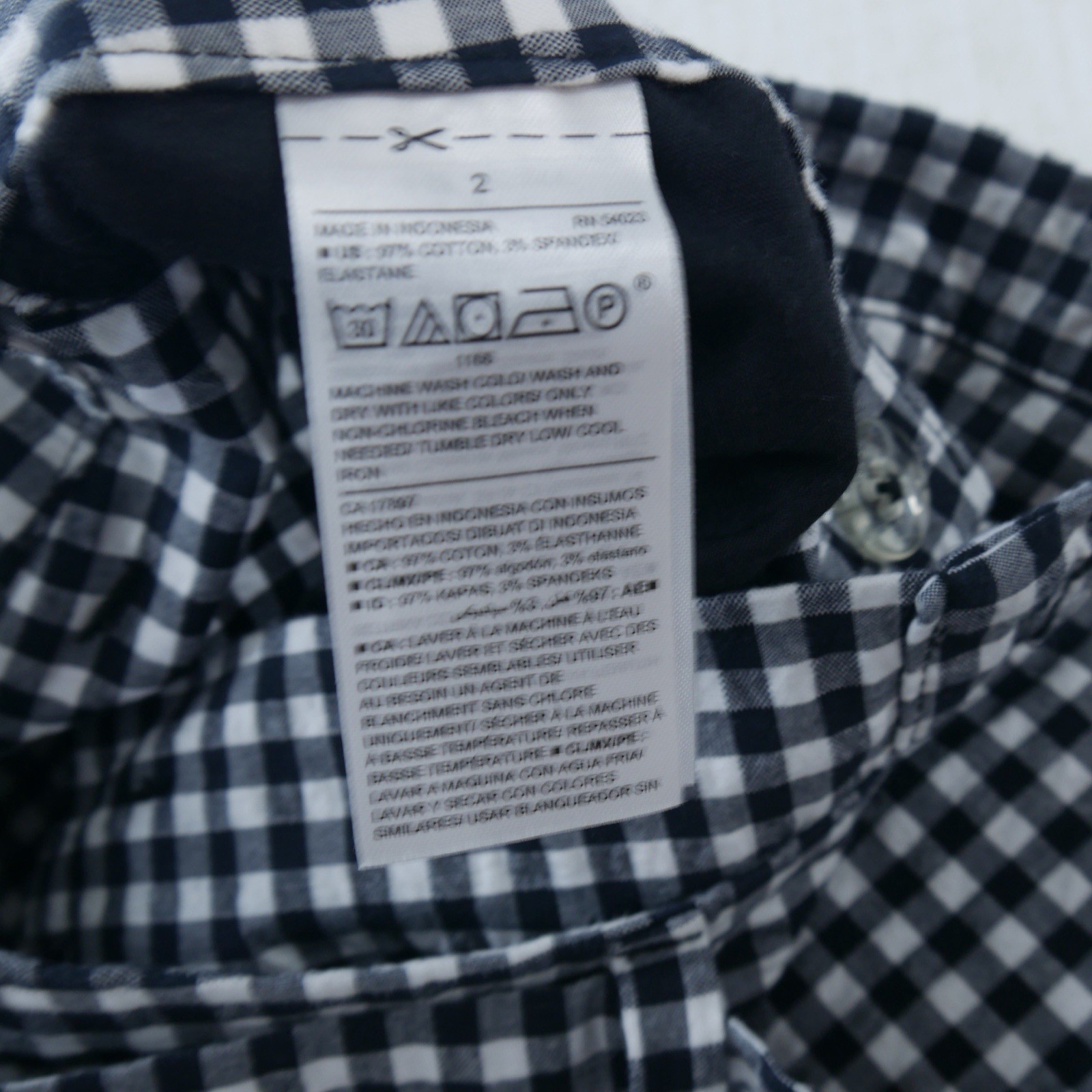 Preppy Old Navy Womens Sz 2 Tie Front Gingham Black White Mid Rise Chino Short