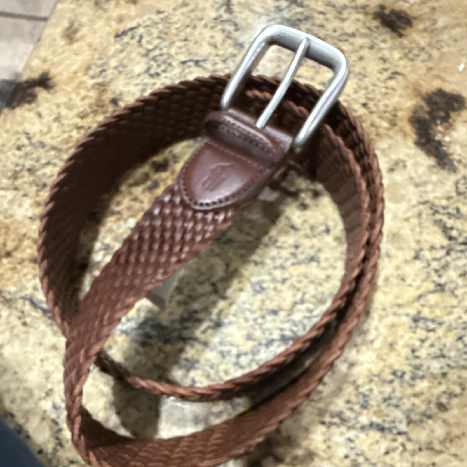 Polo Ralph Lauren Brown Braided Adjustable Belt, Size 34