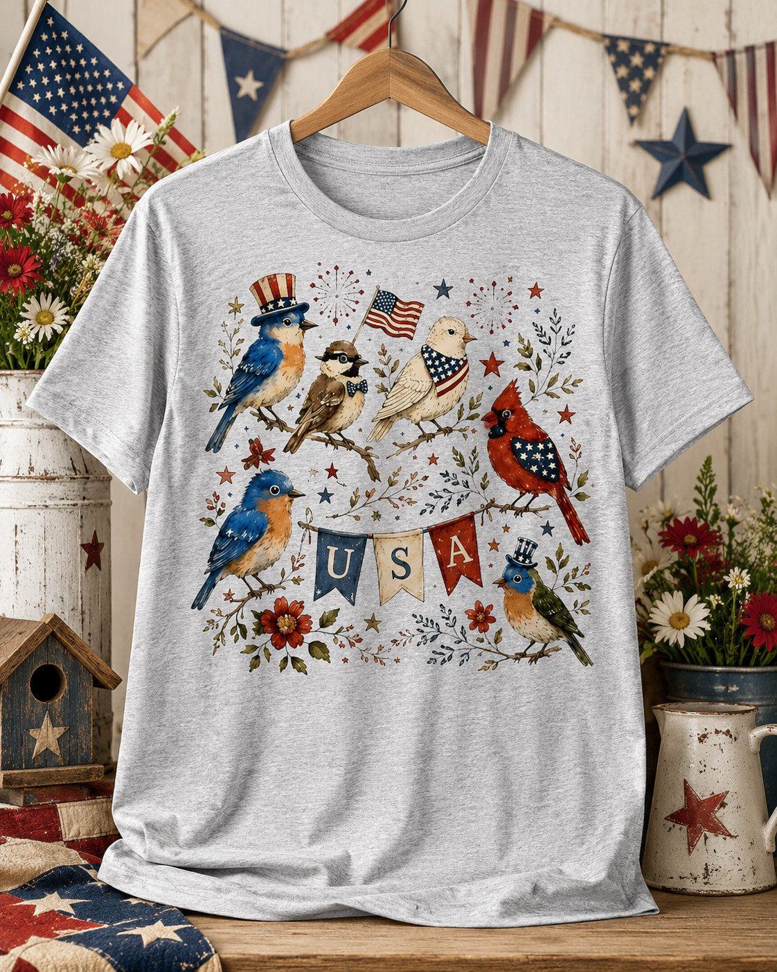 Bird 4th July T-Shirt USA 250th Anniversary