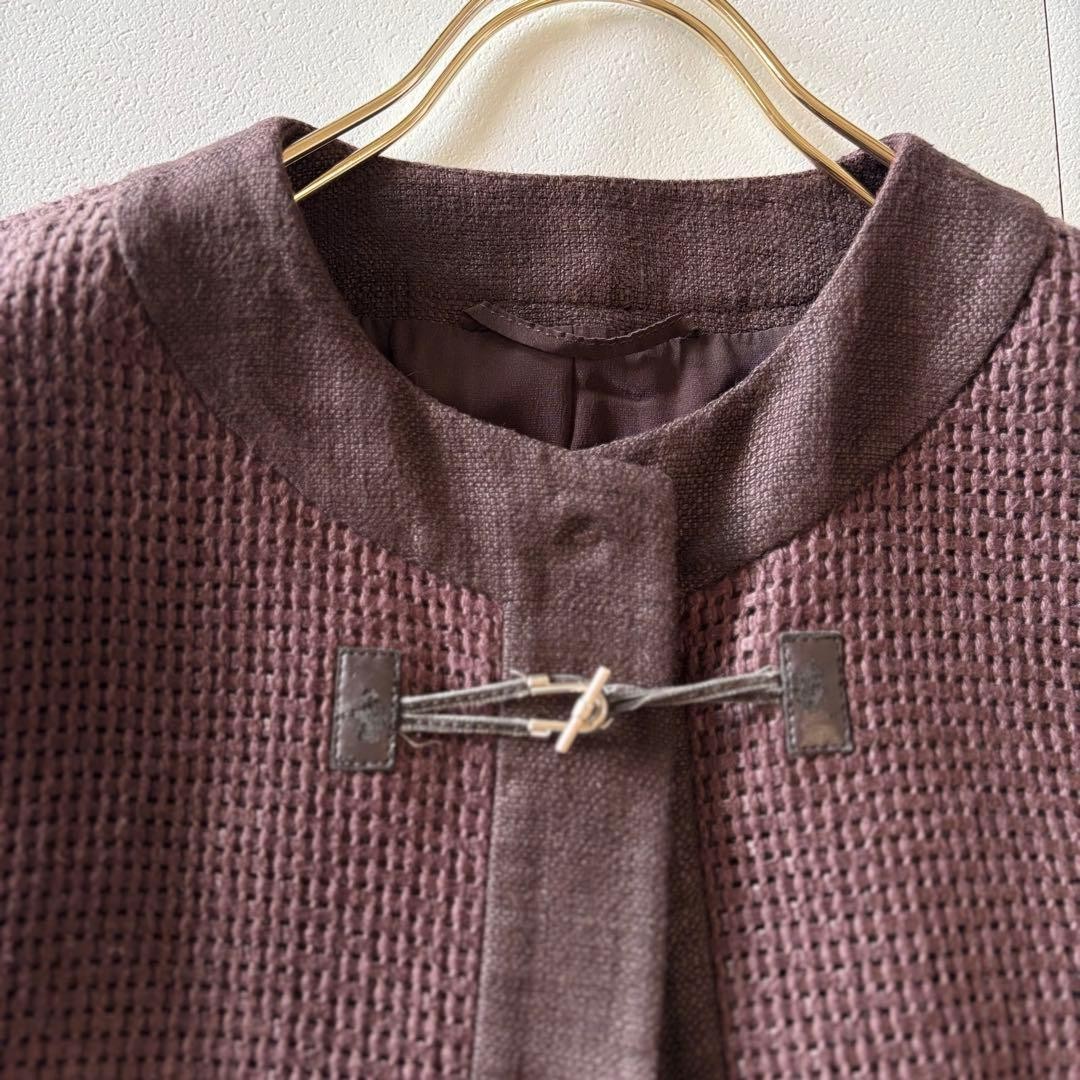 MAX MARA Collarless Jacket, Women’s, Linen, Brown, Size L