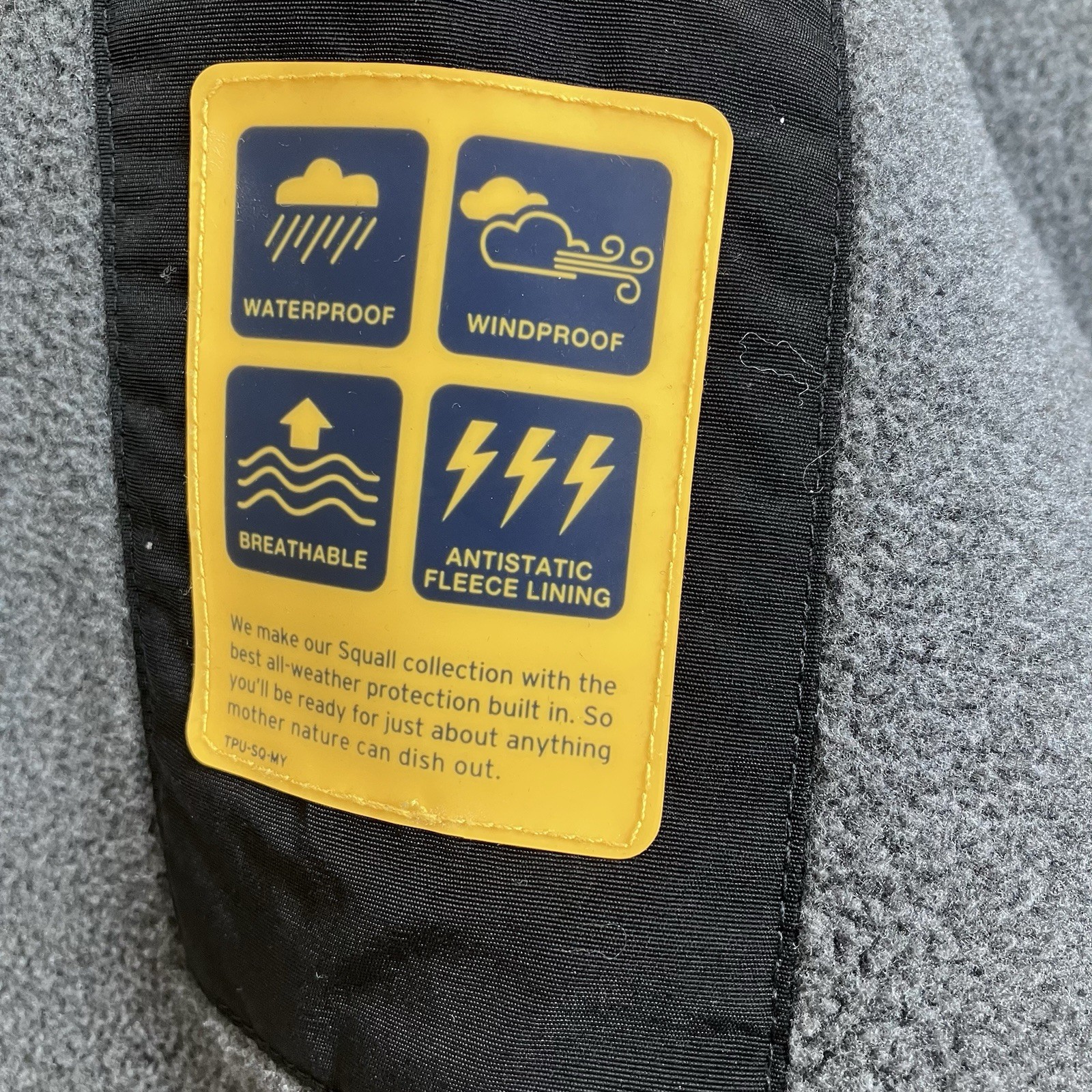 Lands End Classic Squall Jacket Black Full Zip Lined Insulated Mens Size Large