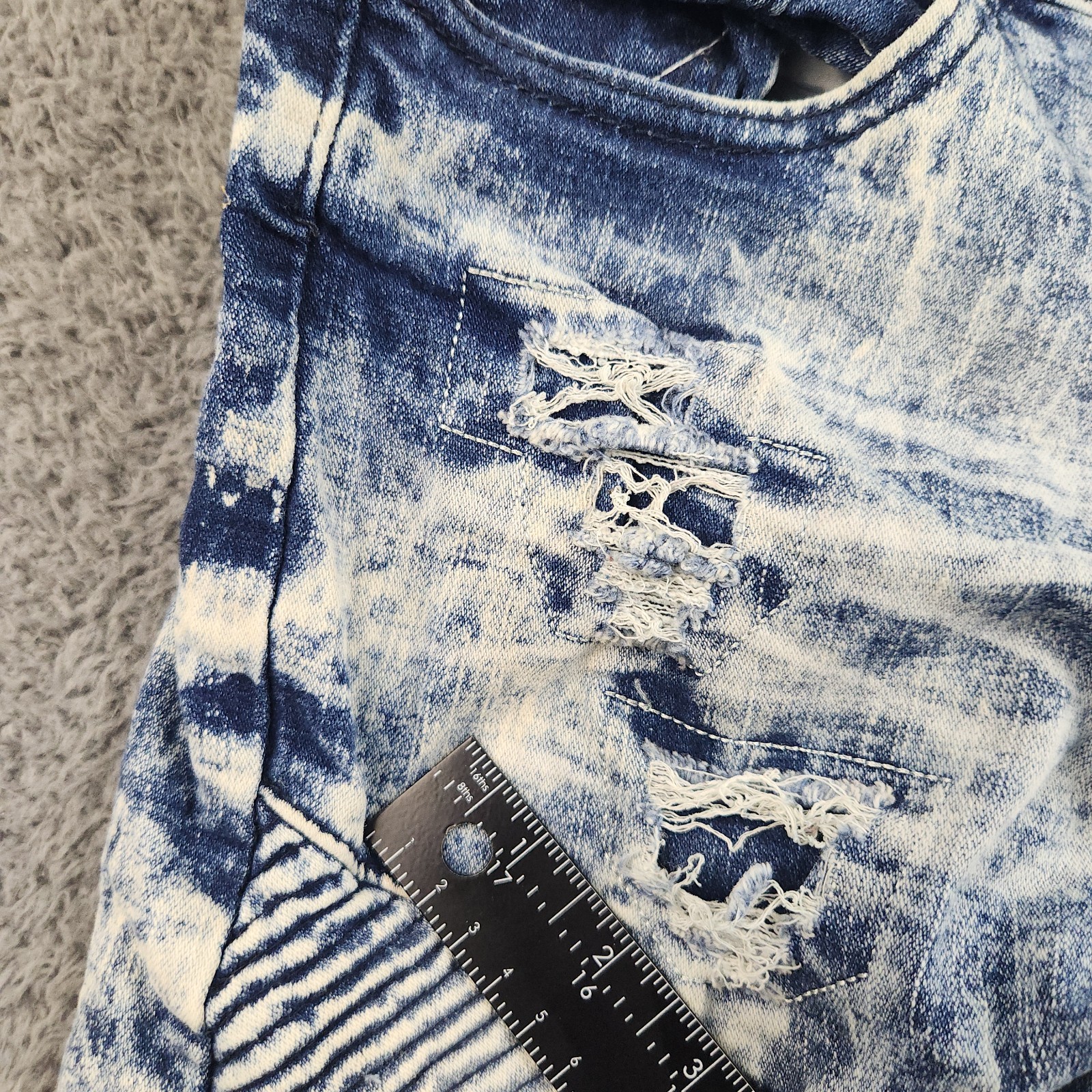 Encrypted Slim Moto Jean Fit 28×28 Tag 16 Acid Wash Streetwear Articulated Pant