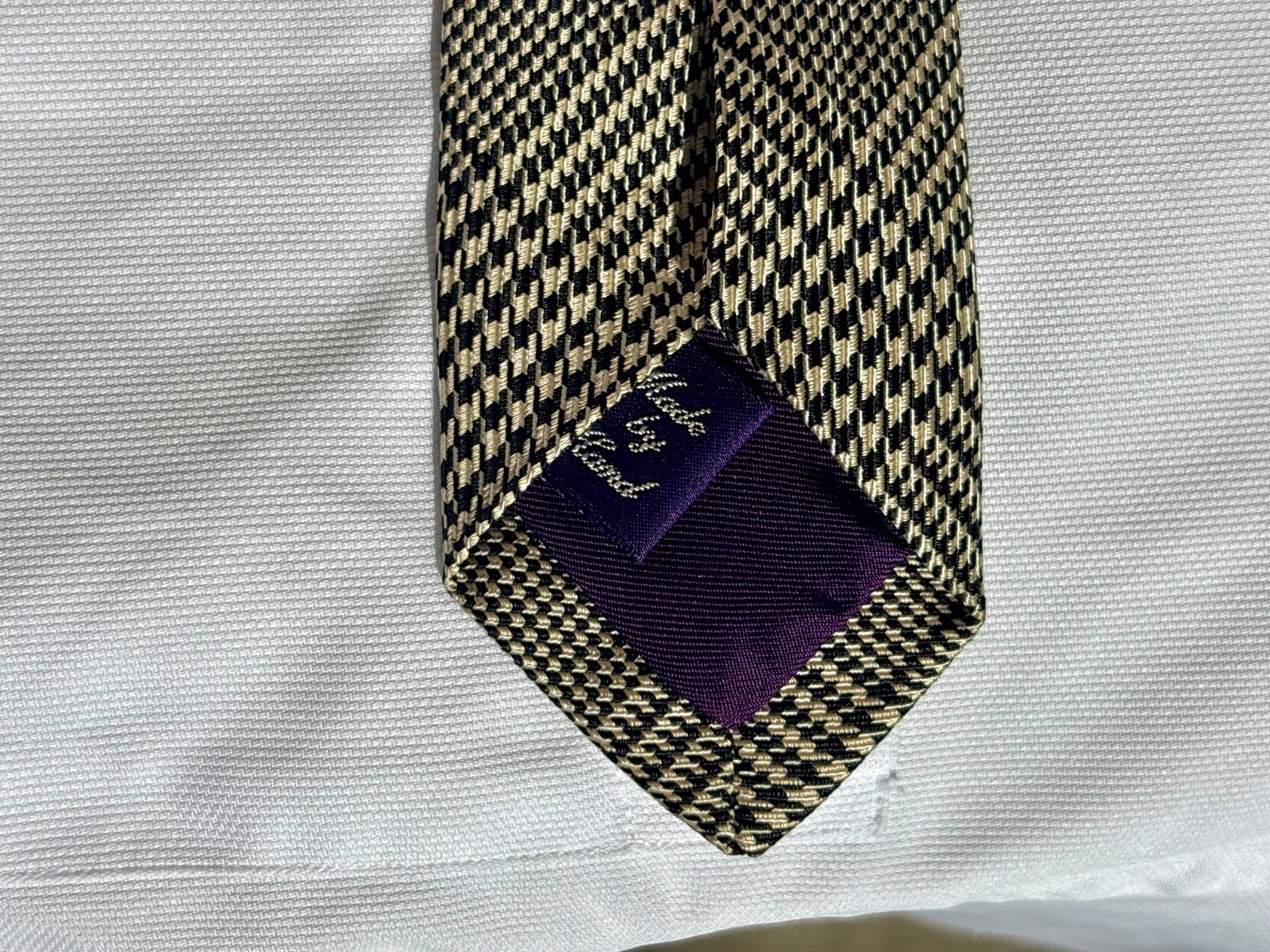 Ralph Lauren Purple Label Silver Glen Plaid Check Silk Tie – England – $235.00