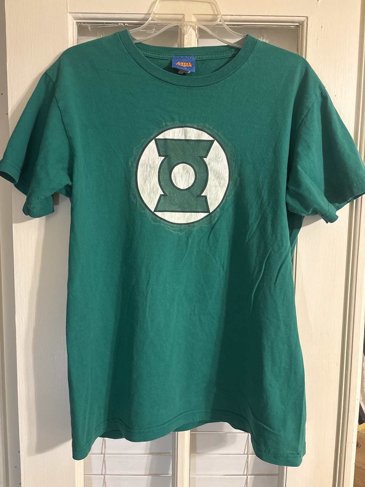 Justice League Green Lantern Logo Graphic T-Shirt Size M DC Comics Teal