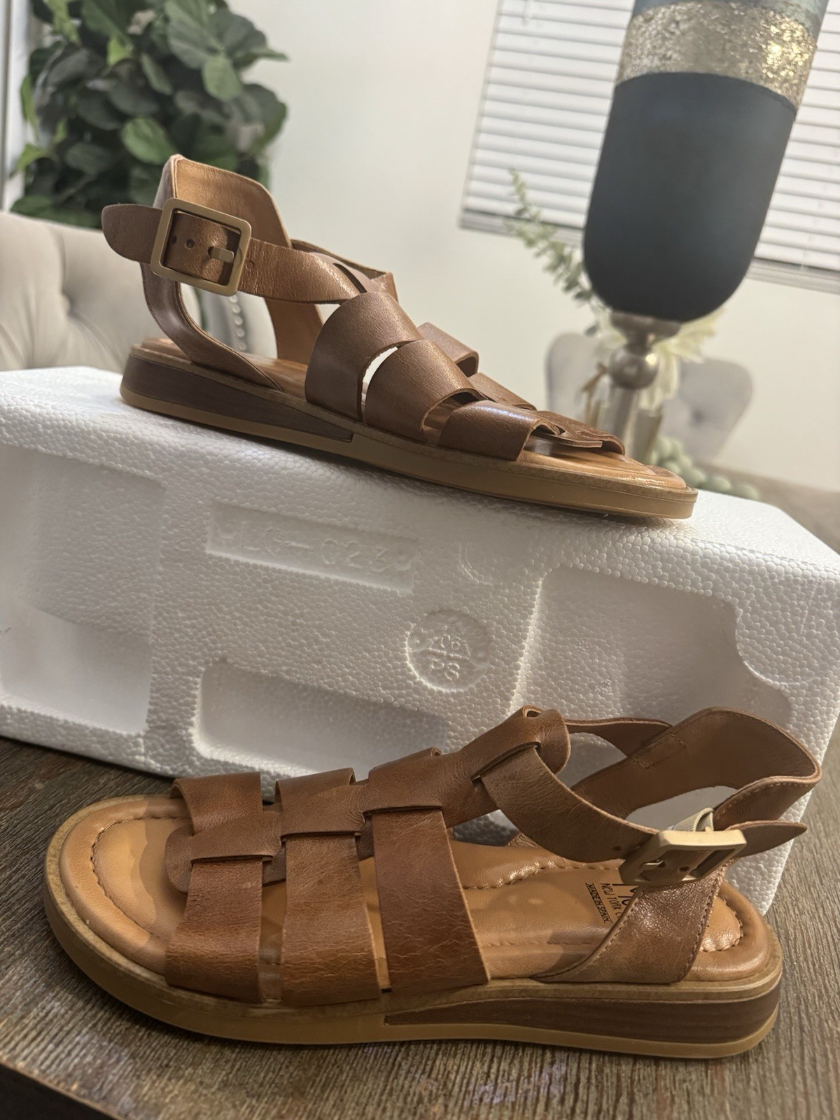 NEW MIZ MOOZ GLADIATOR WEAVE SANDALS SIZE 37 BROWN MARNY SANDALS FLAT COMFORT EX